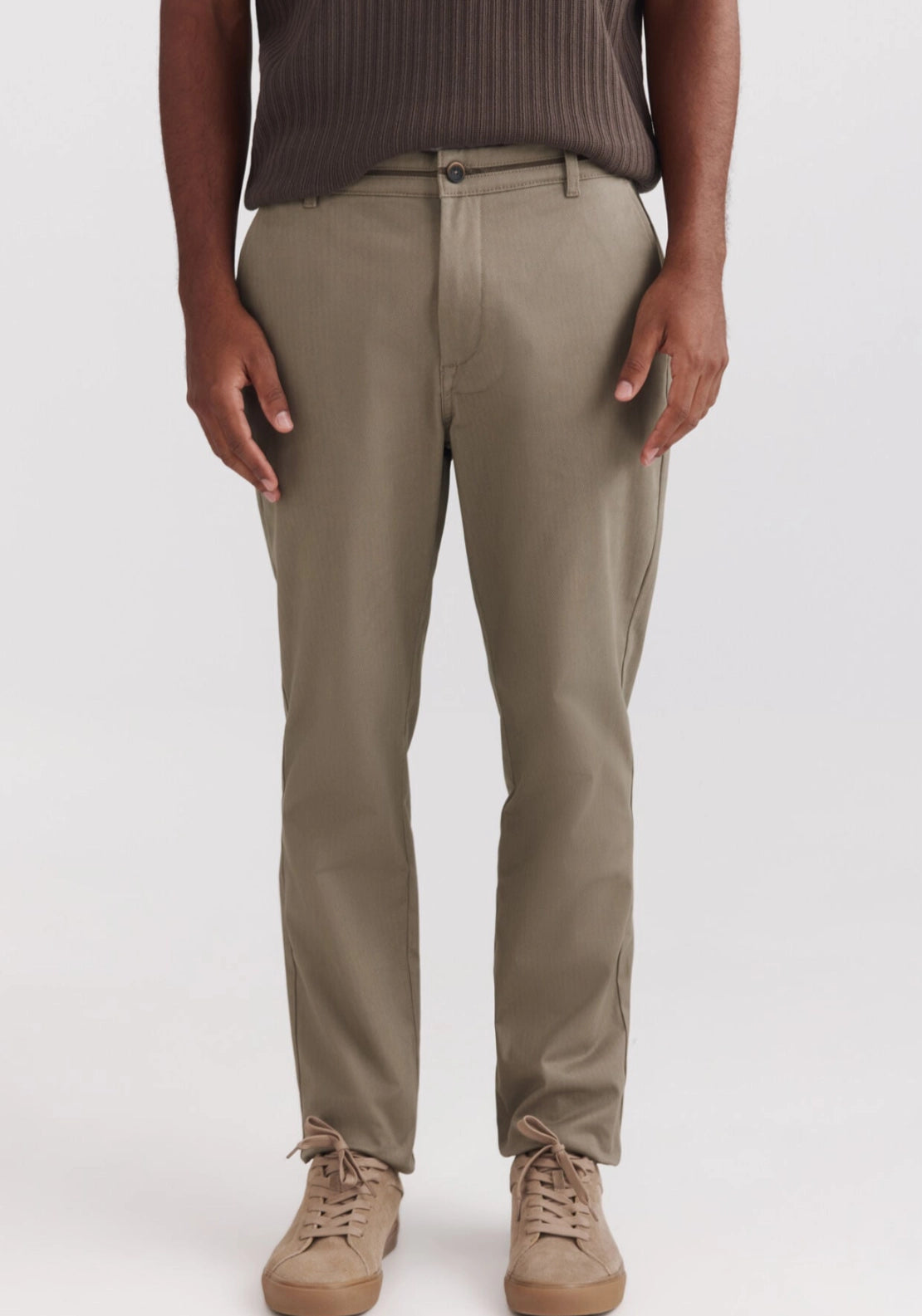 Slim Fit Structure Chino - Beige