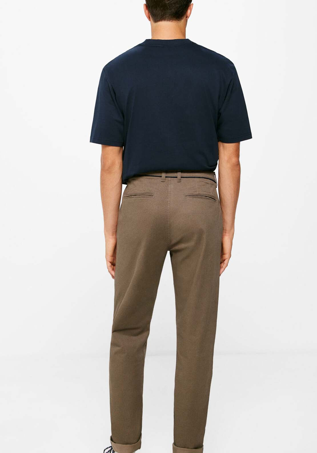 Springfield Micro-print chinos - Brown 4 Shaws Department Stores