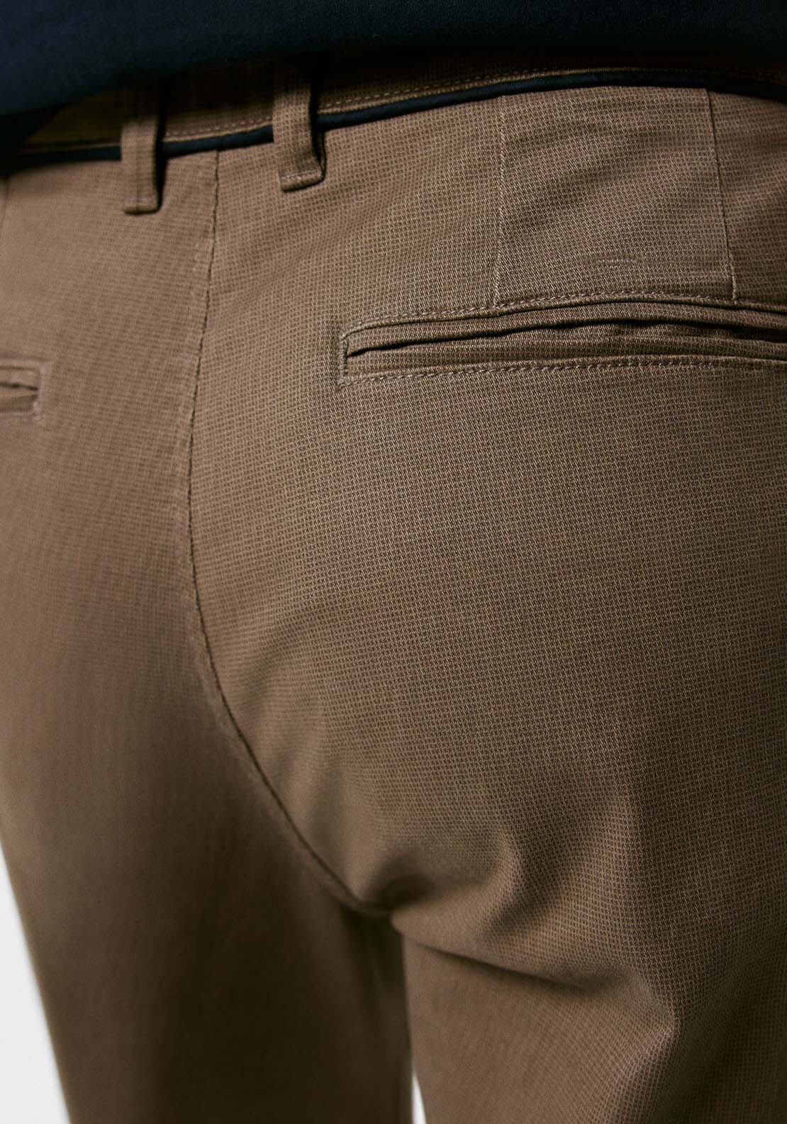 Springfield Micro-print chinos - Brown 5 Shaws Department Stores