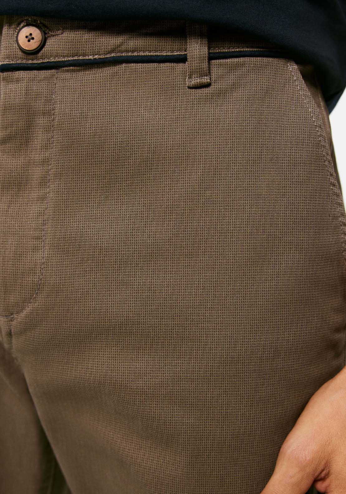 Springfield Micro-print chinos - Brown 6 Shaws Department Stores