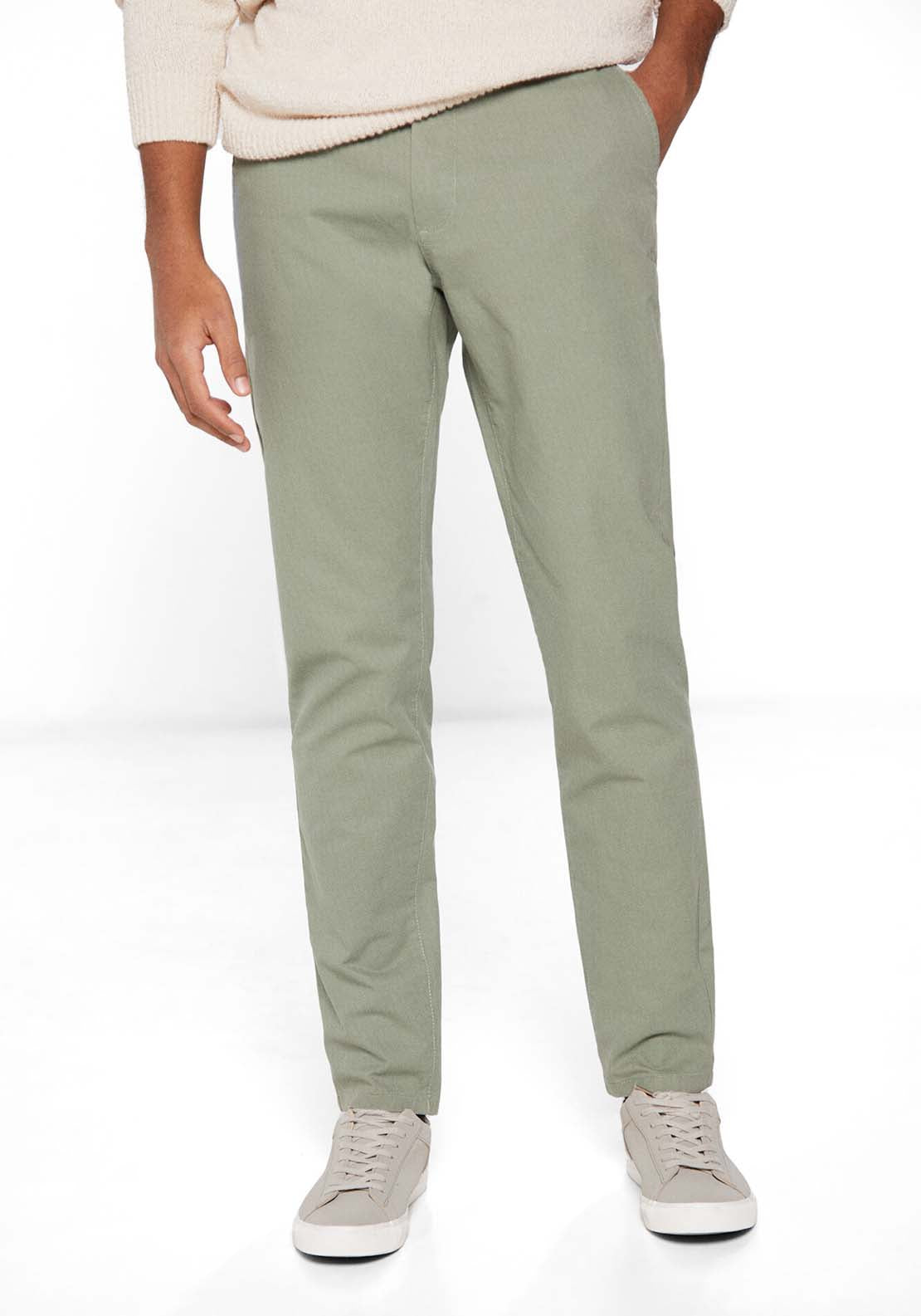 Springfield Micro-print chinos - Green 1 Shaws Department Stores