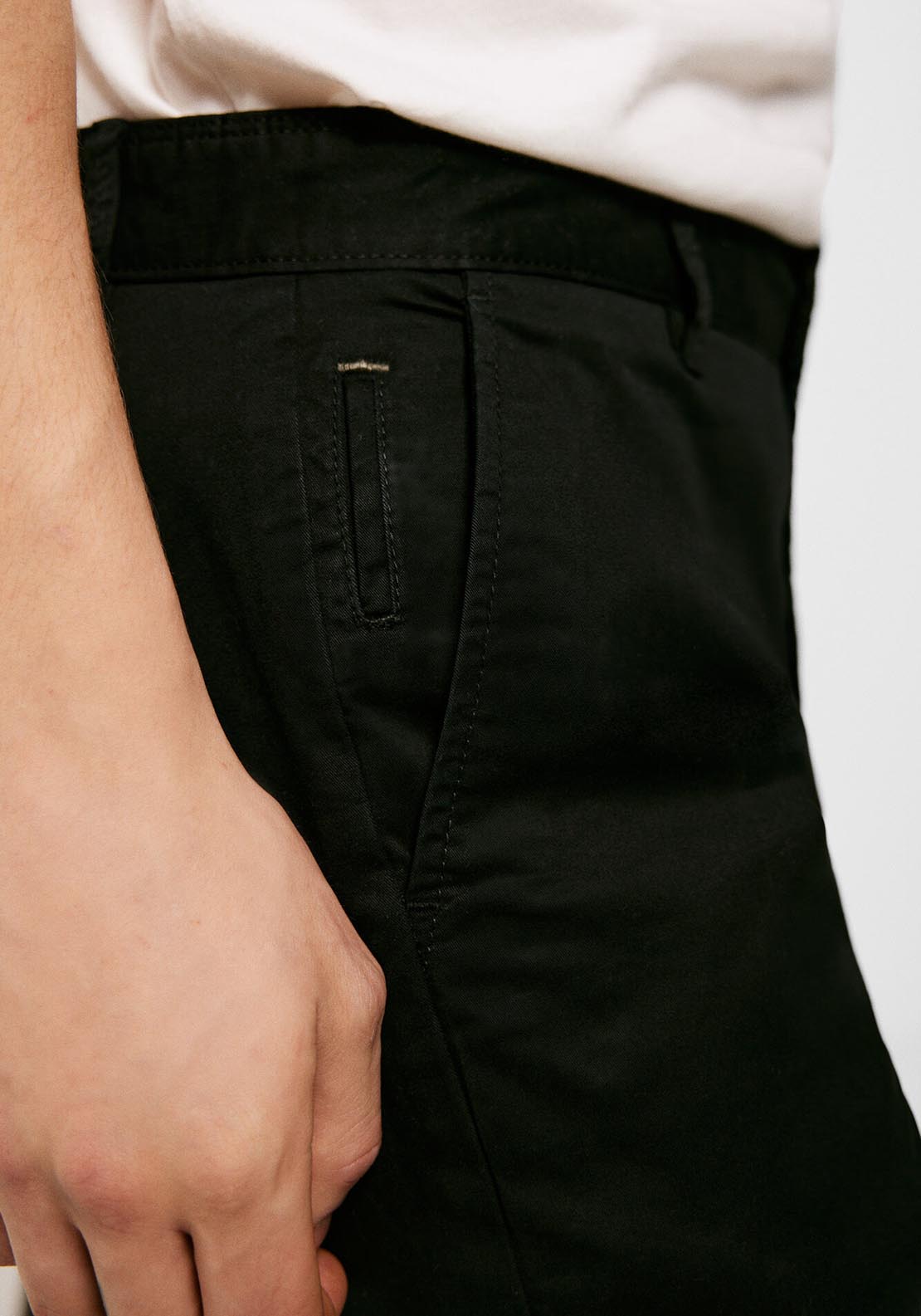 Springfield Skinny Basic Patterned Chino - Black 2 Shaws Department Stores