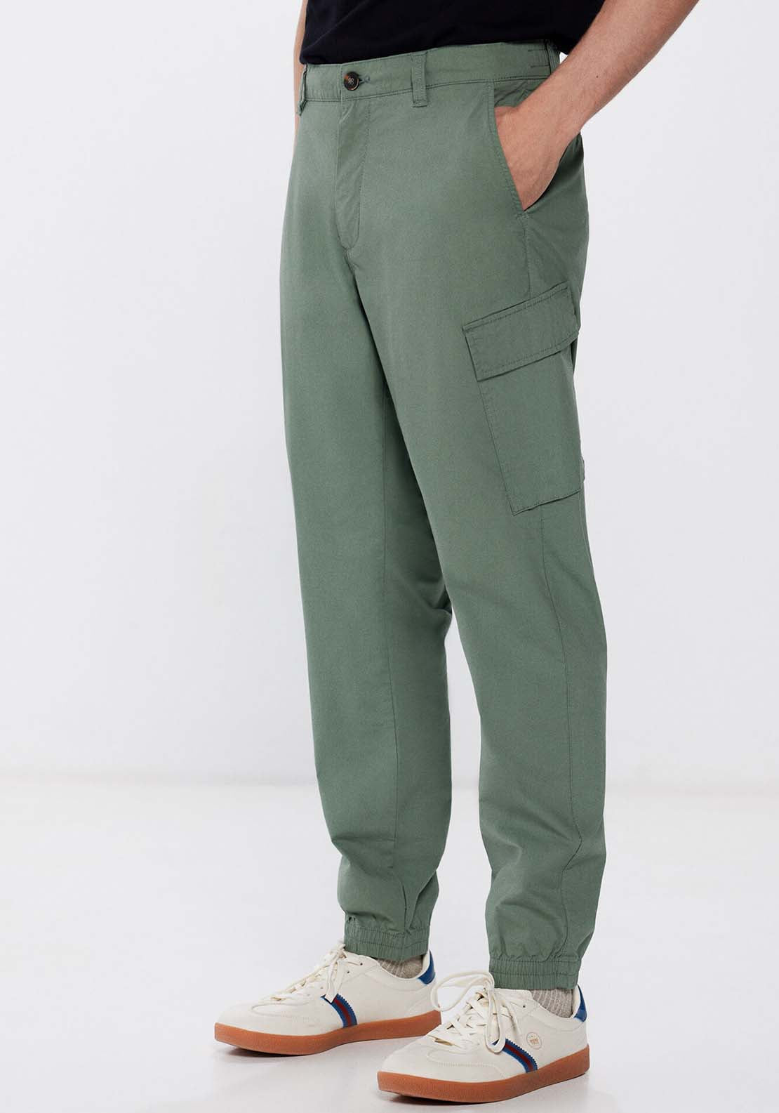 Springfield Lightweight cargo trousers - Green 1 Shaws Department Stores