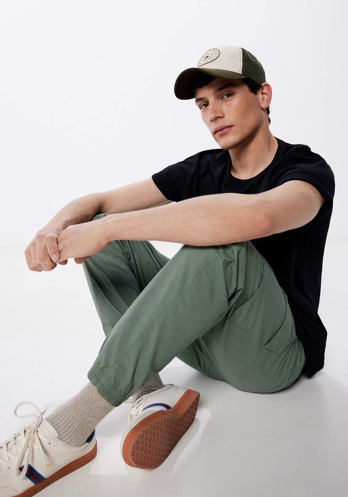 Springfield Lightweight cargo trousers - Green 3 Shaws Department Stores