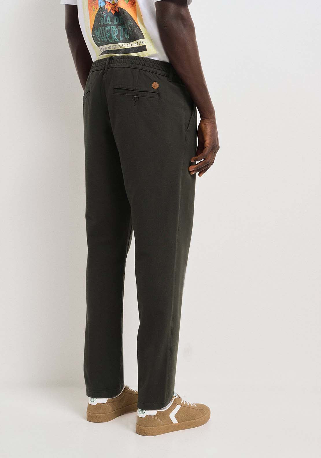 Springfield Comfort knit chinos pants - Green 3 Shaws Department Stores