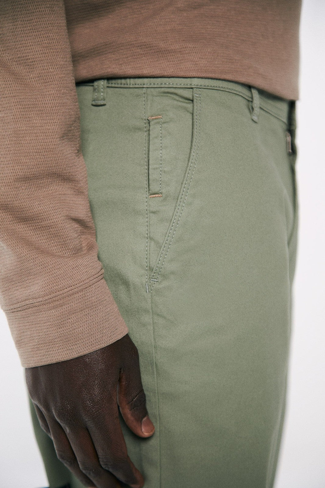 Springfield Slim fit colored chinos pants - Green 2 Shaws Department Stores