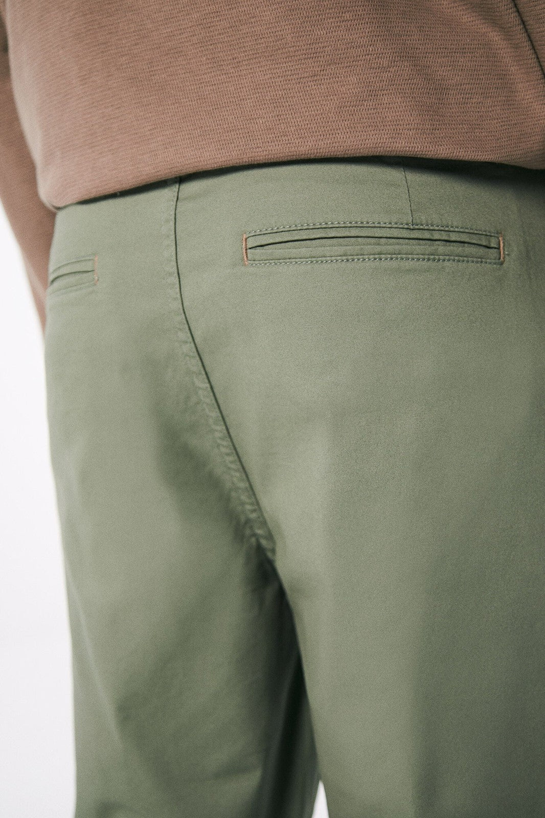 Springfield Slim fit colored chinos pants - Green 3 Shaws Department Stores