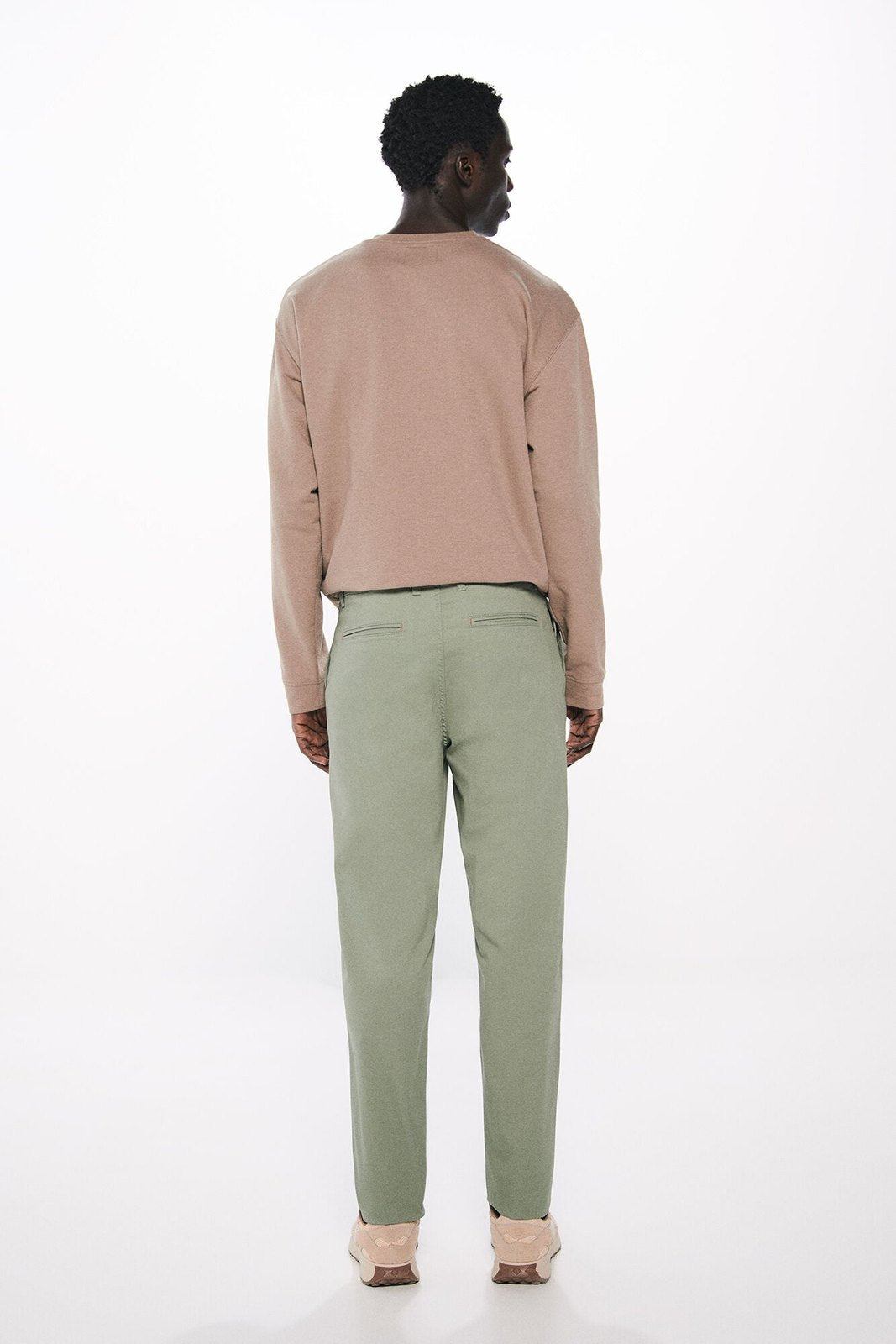 Springfield Slim fit colored chinos pants - Green 4 Shaws Department Stores