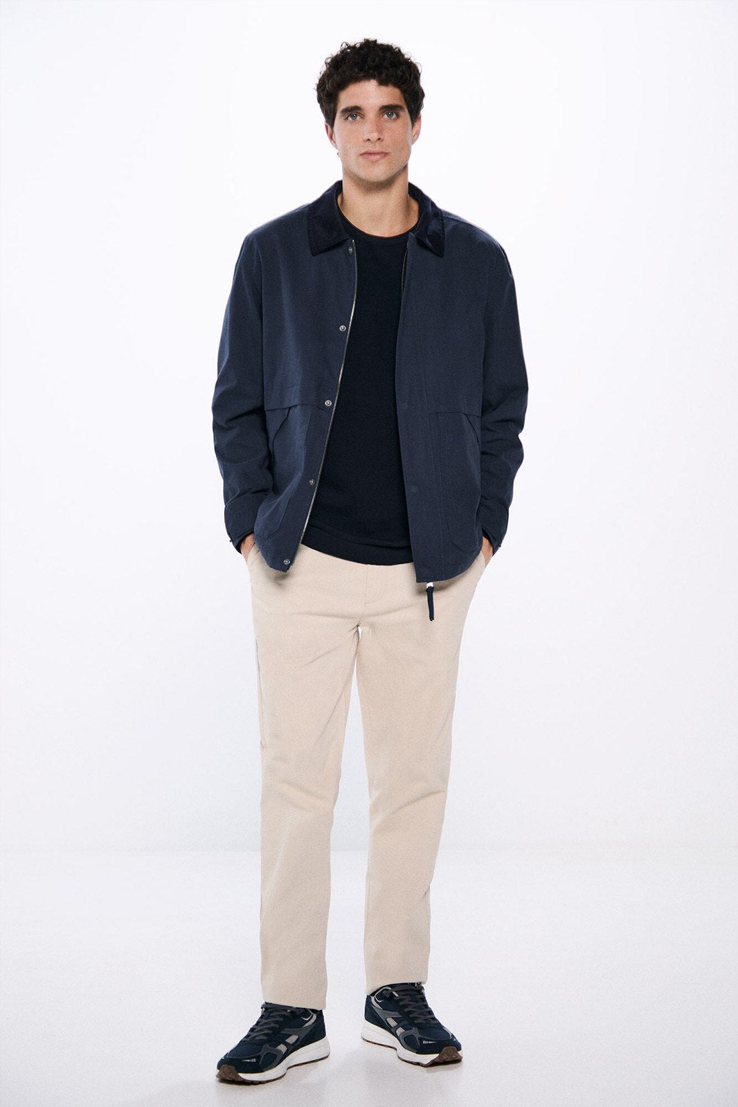 Springfield Slim fit colored chinos pants - Beige 6 Shaws Department Stores
