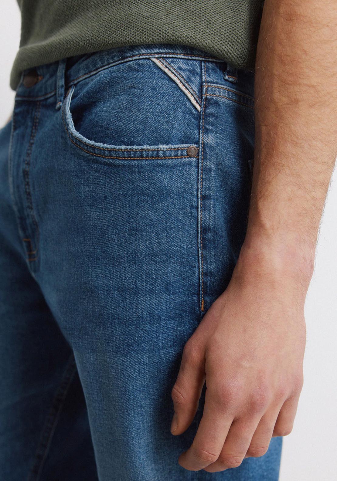 Medium Wash Slim Fit Jeans - Blue