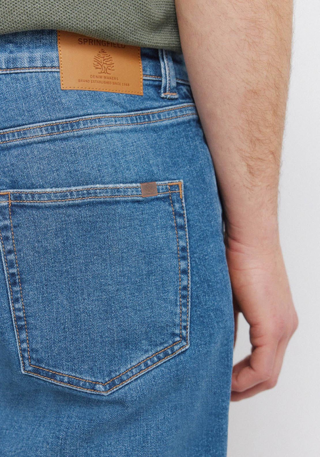 Medium Wash Slim Fit Jeans - Blue