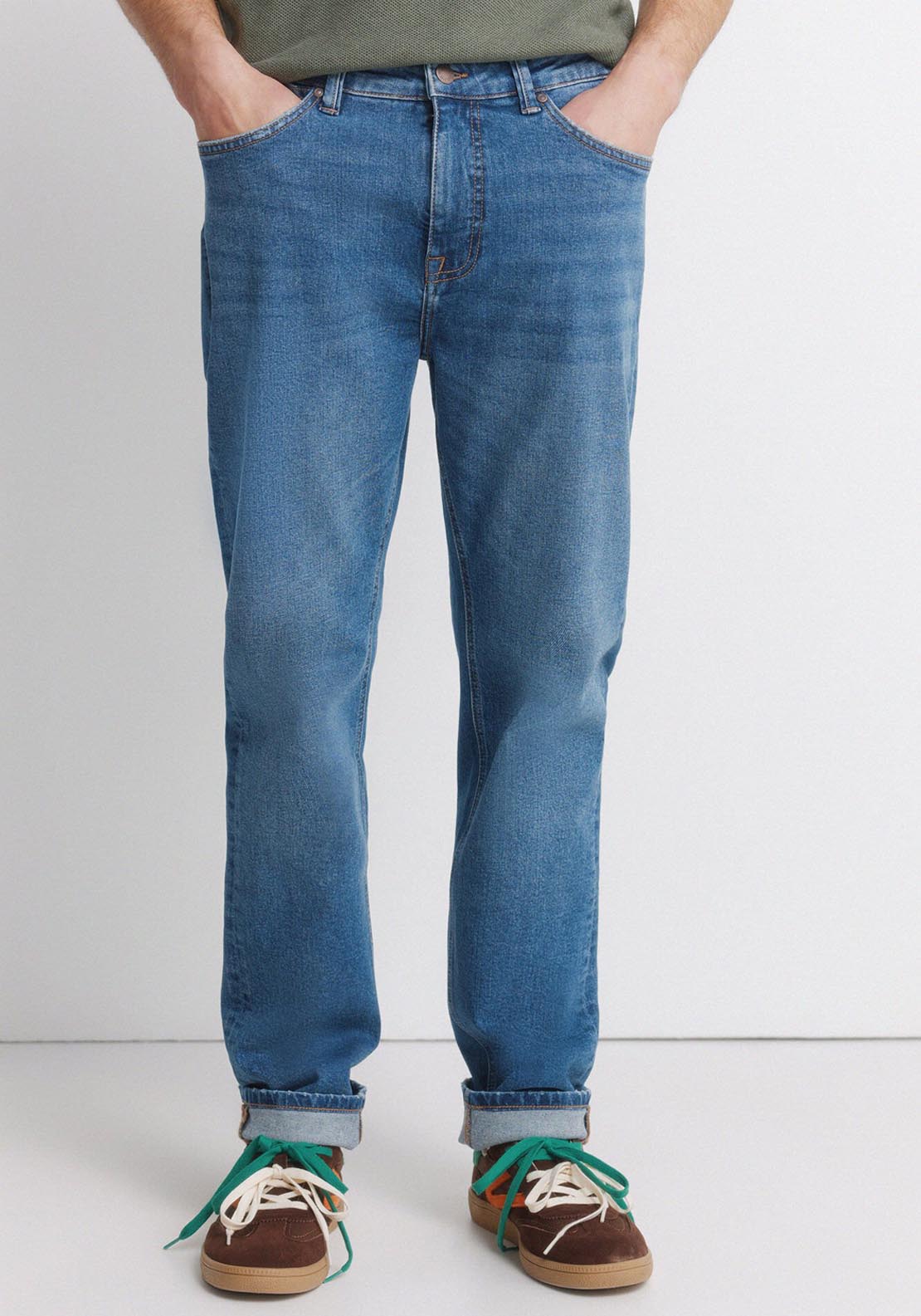 Medium Wash Slim Fit Jeans - Blue