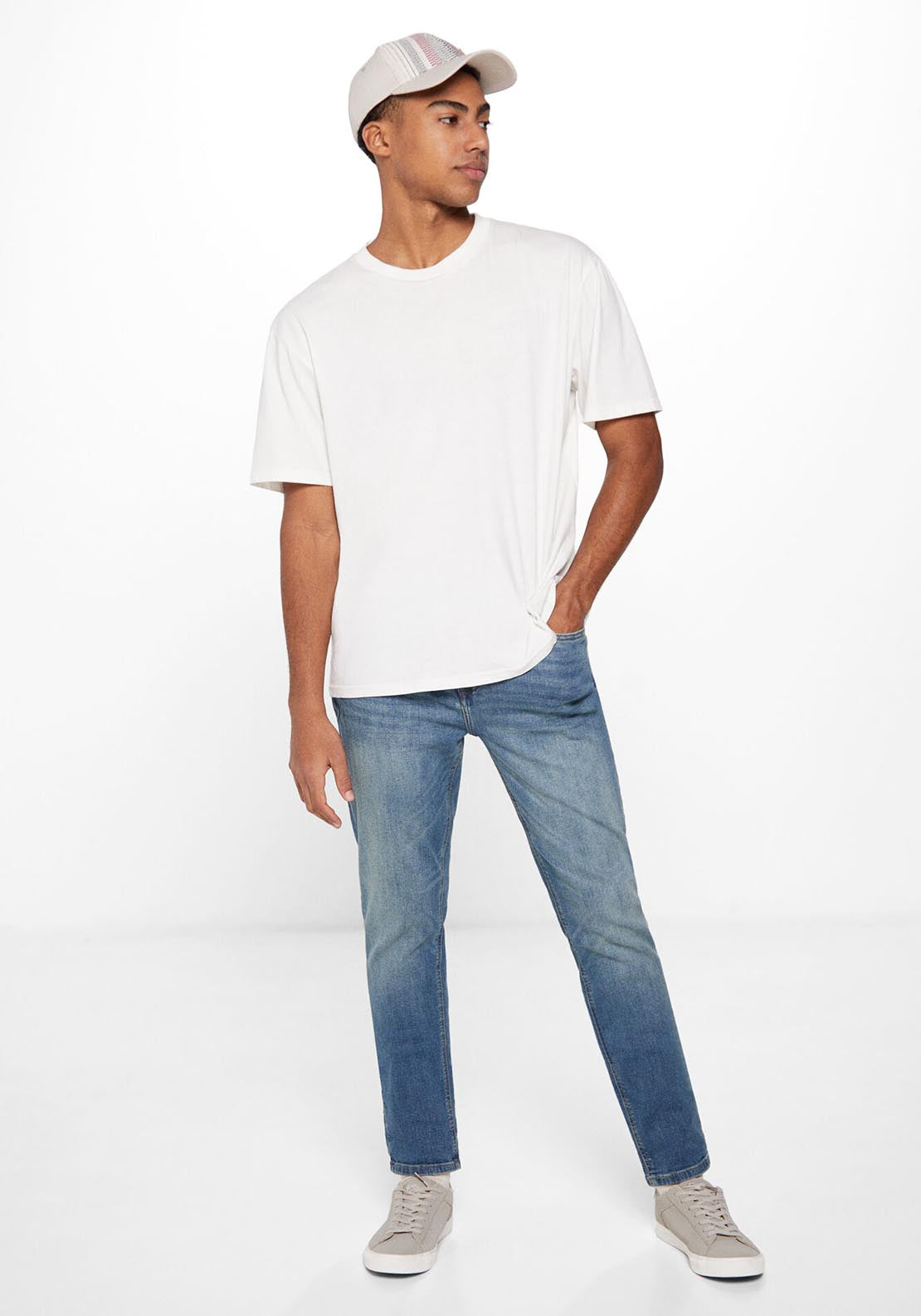 Springfield Medium-dark wash slim fit jeans - Blue 1 Shaws Department Stores