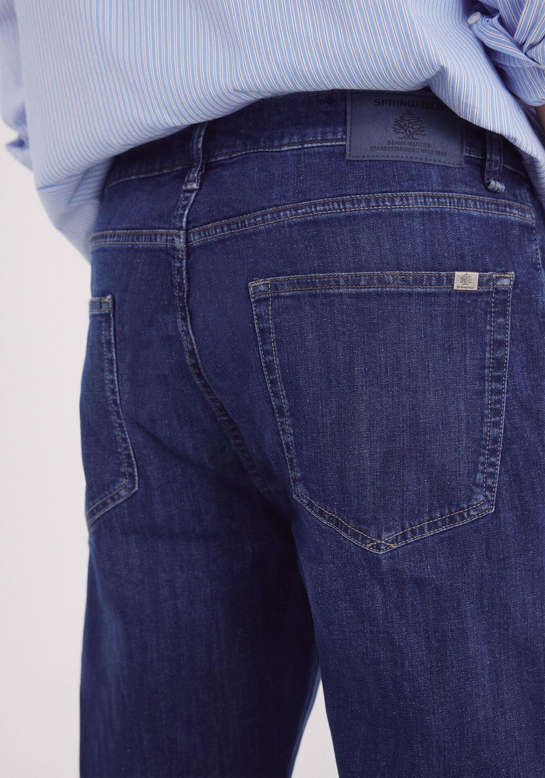 Springfield Ultralight Slim Fit Jeans - Blue 5 Shaws Department Stores