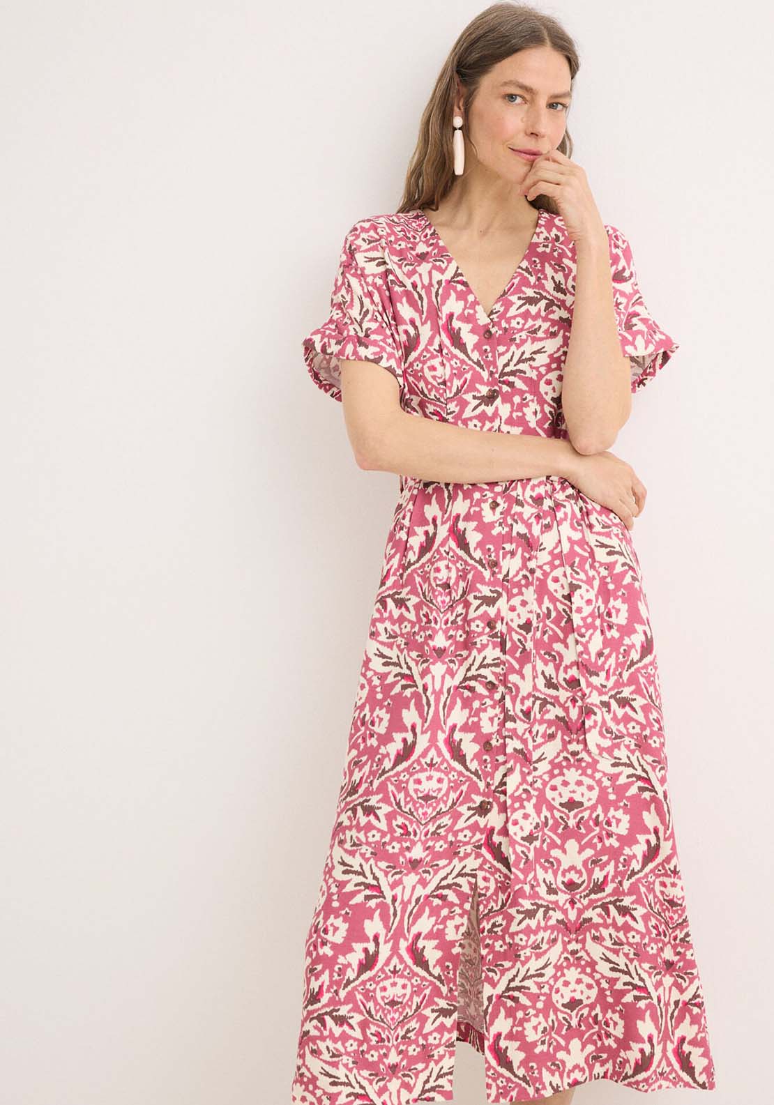 Pleated Midi Dress - Multicolour