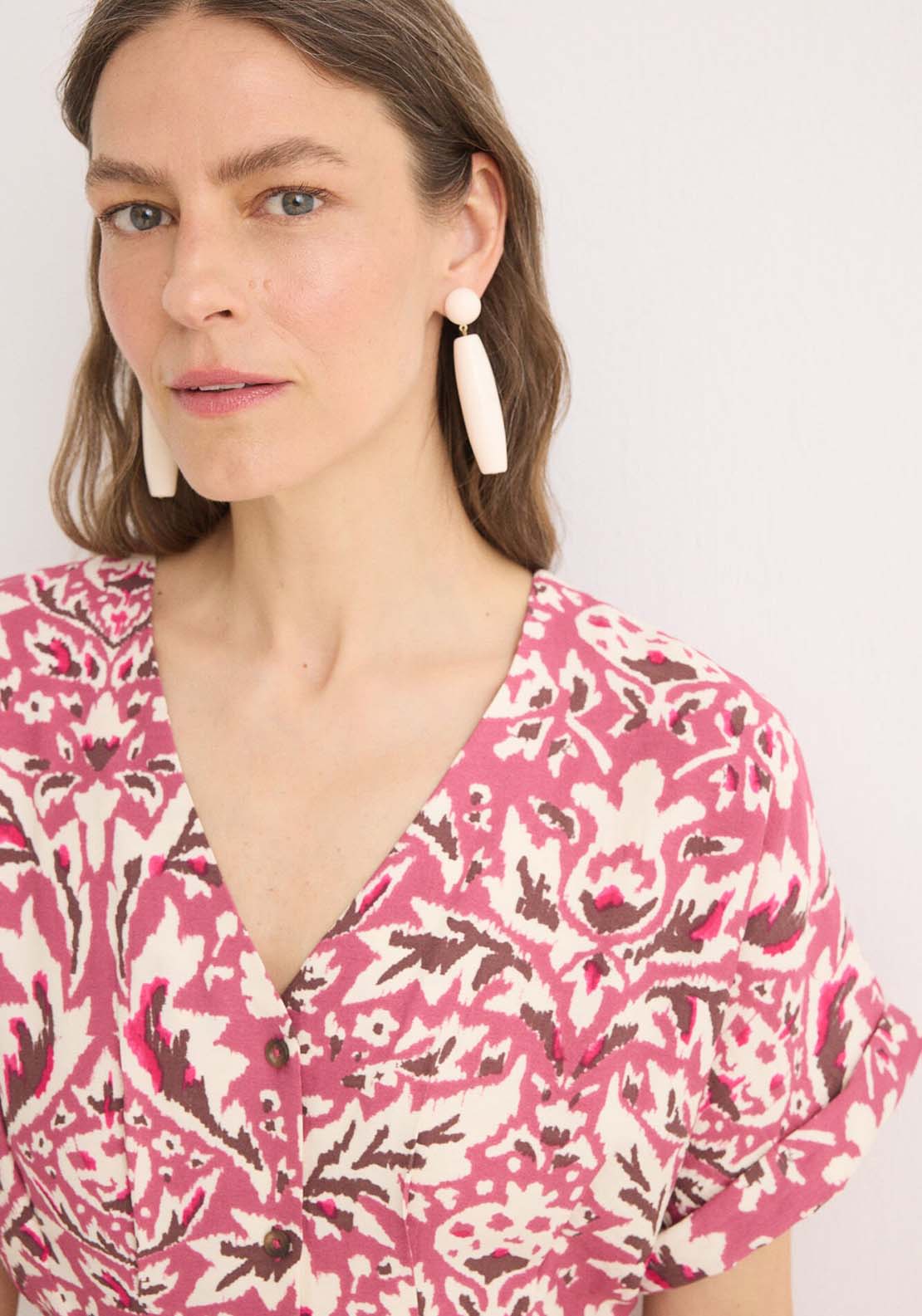 Pleated Midi Dress - Multicolour