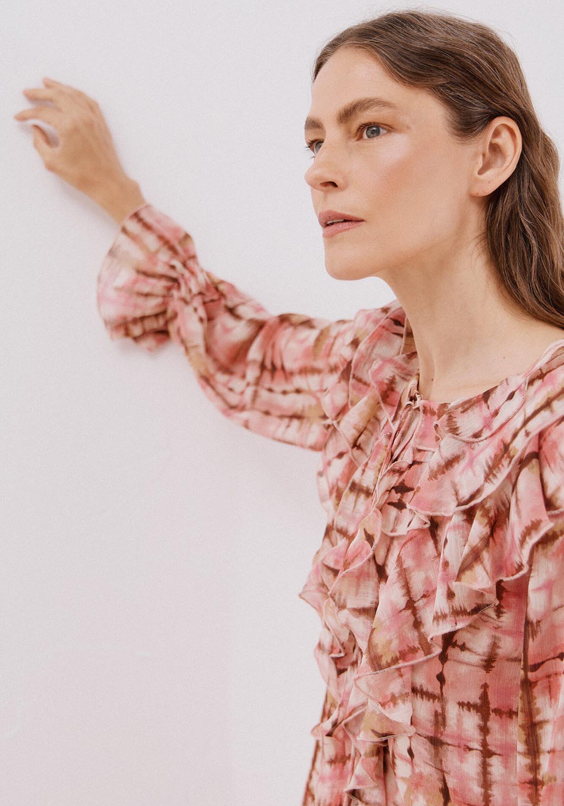 Cortefiel Fluid Ruffle Dress - Multicolour 4 Shaws Department Stores