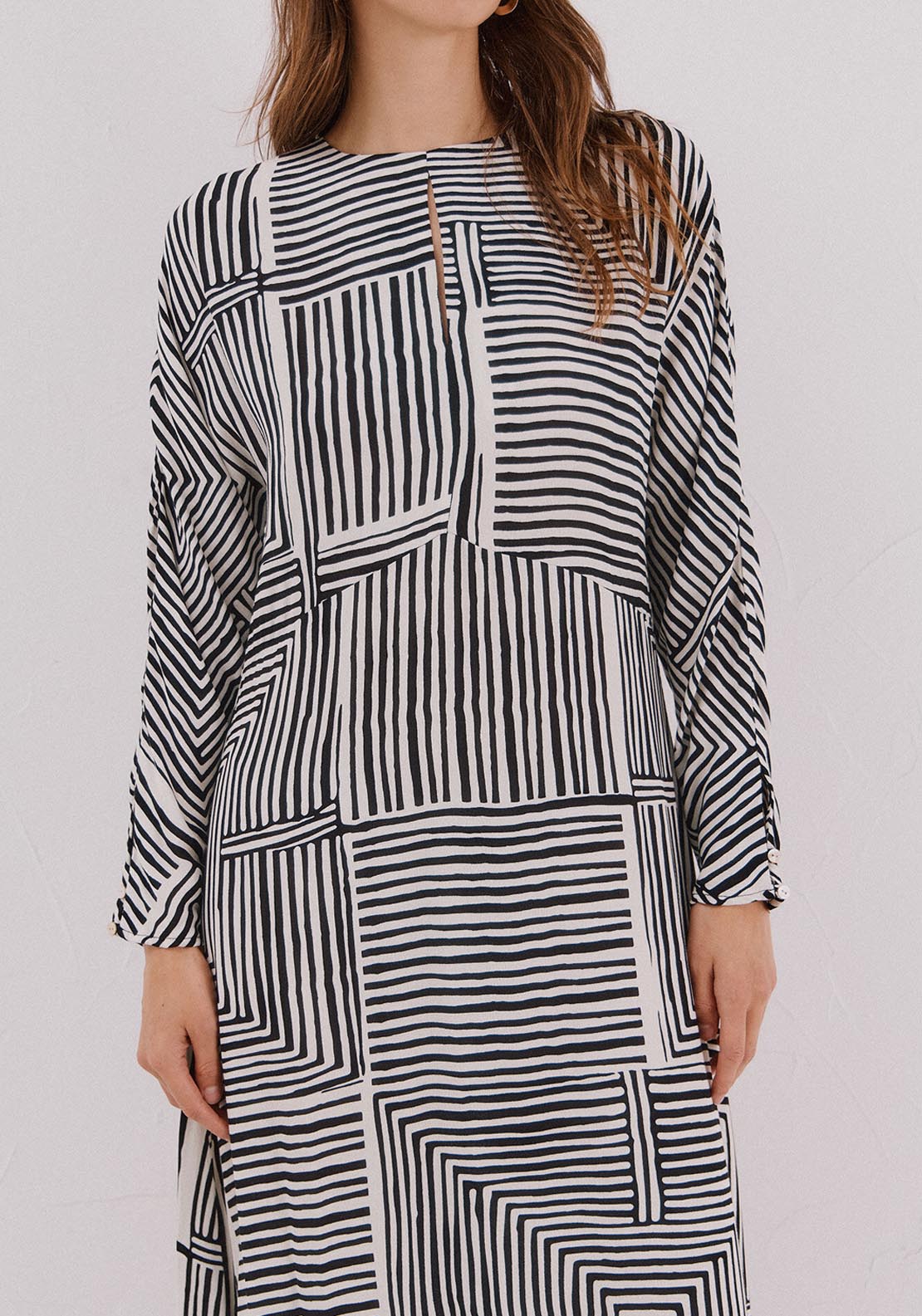 Printed Midi Dress - Burgundy