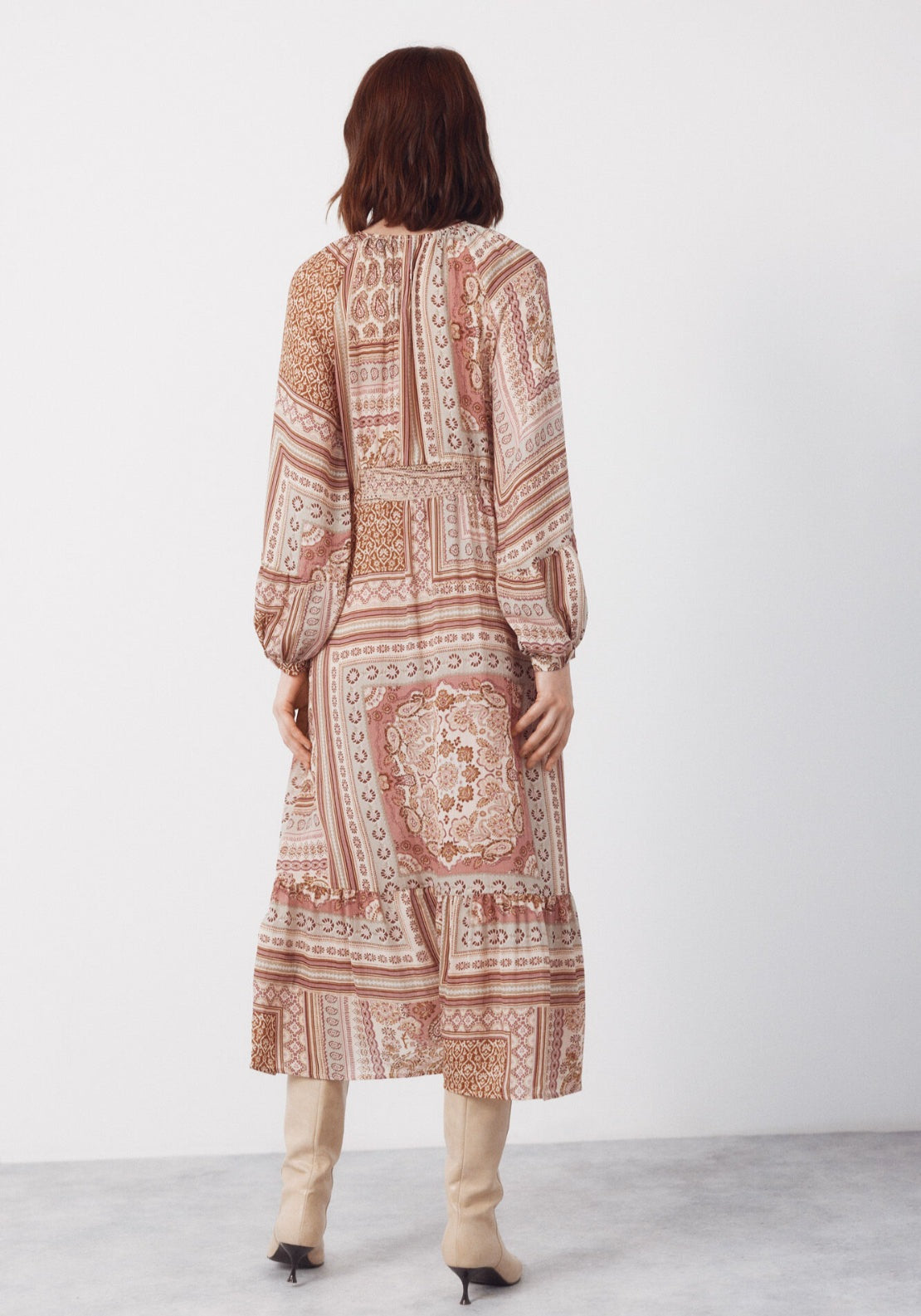Cortefiel Printed Dress With Zip Fastening - Pink 2 Shaws Department Stores