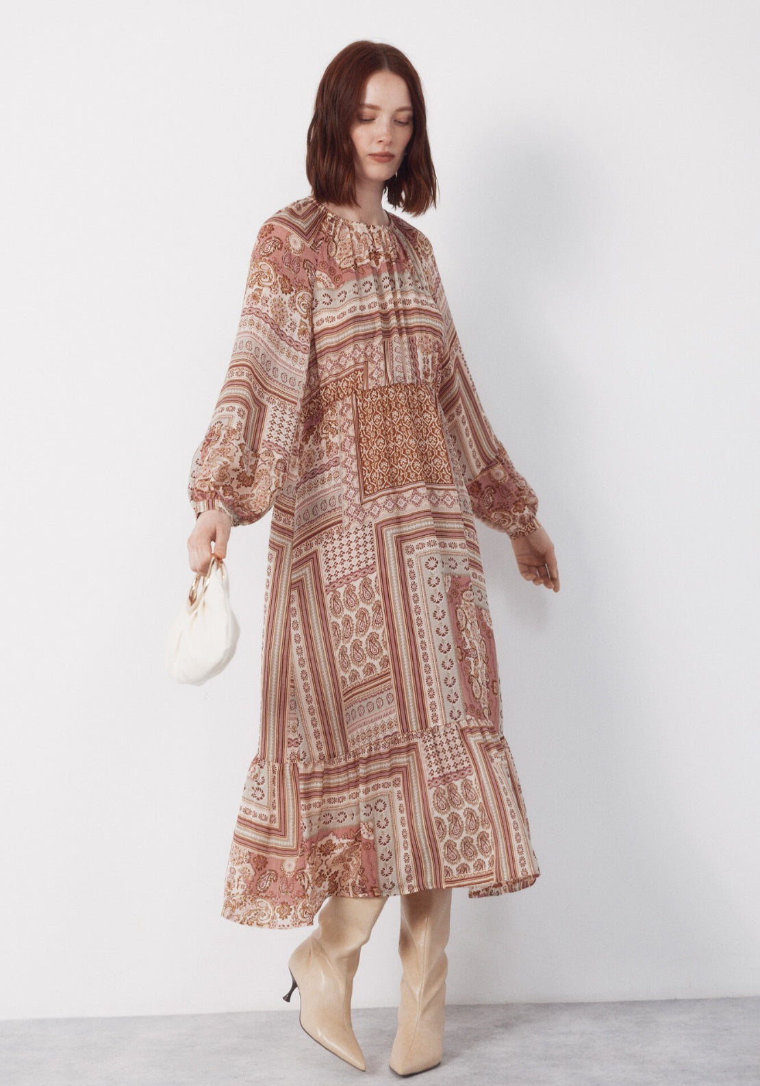 Cortefiel Printed Dress With Zip Fastening - Pink 6 Shaws Department Stores