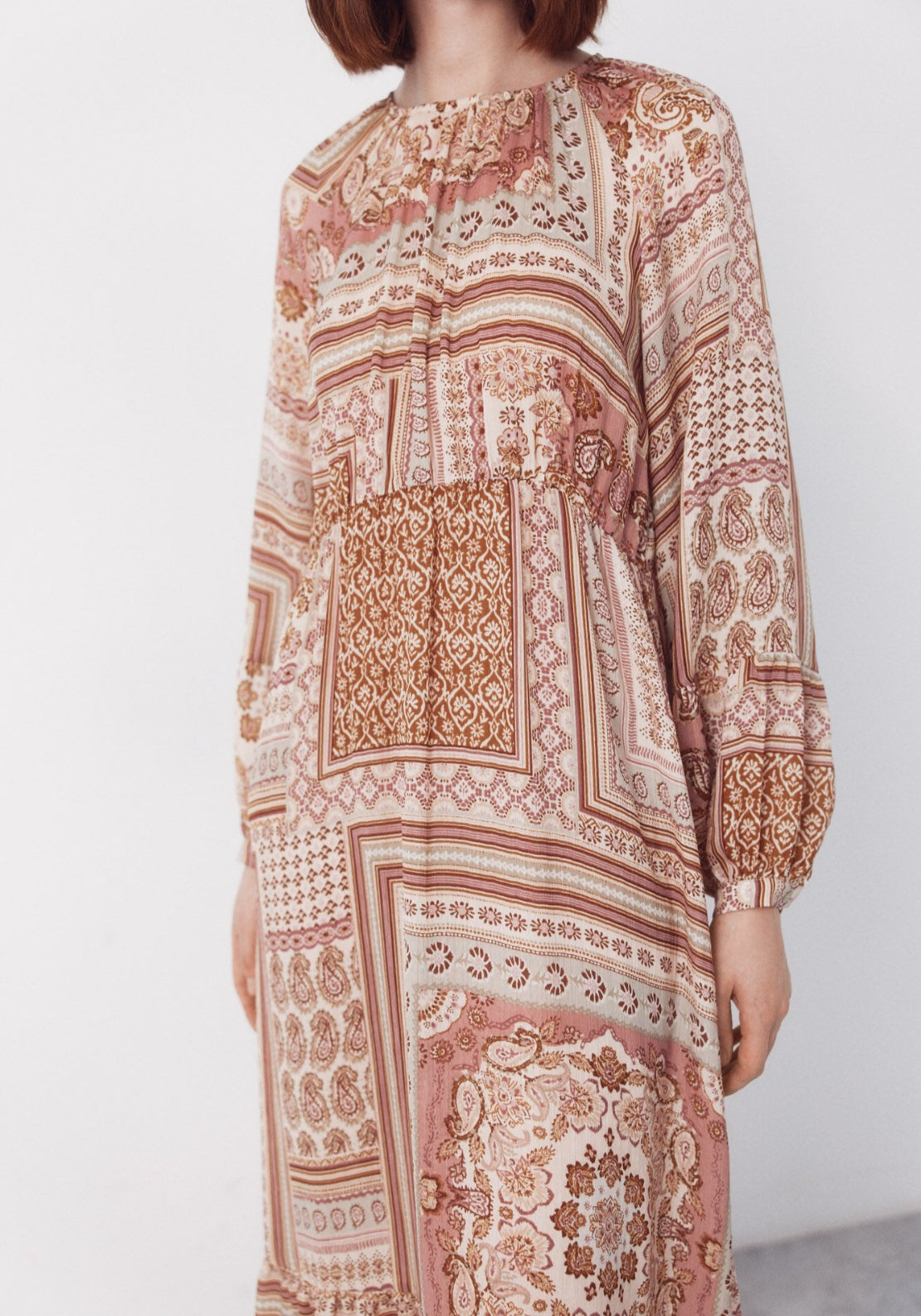 Cortefiel Printed Dress With Zip Fastening - Pink 4 Shaws Department Stores