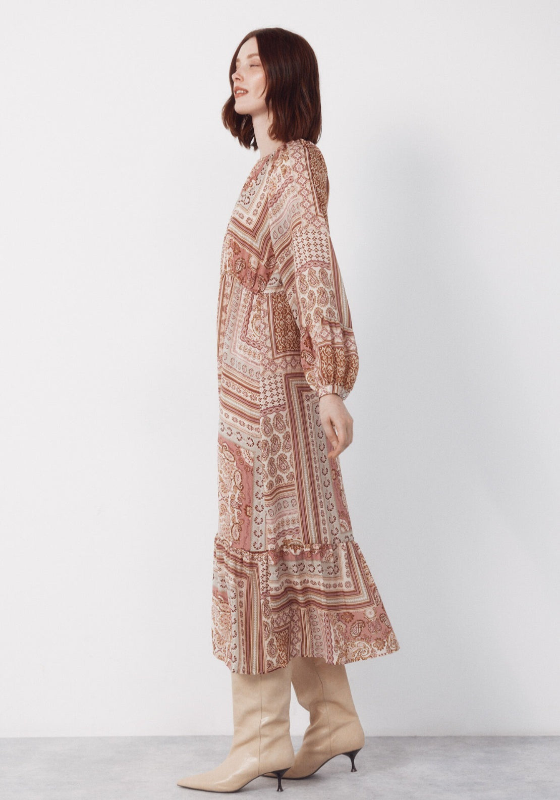 Cortefiel Printed Dress With Zip Fastening - Pink 3 Shaws Department Stores
