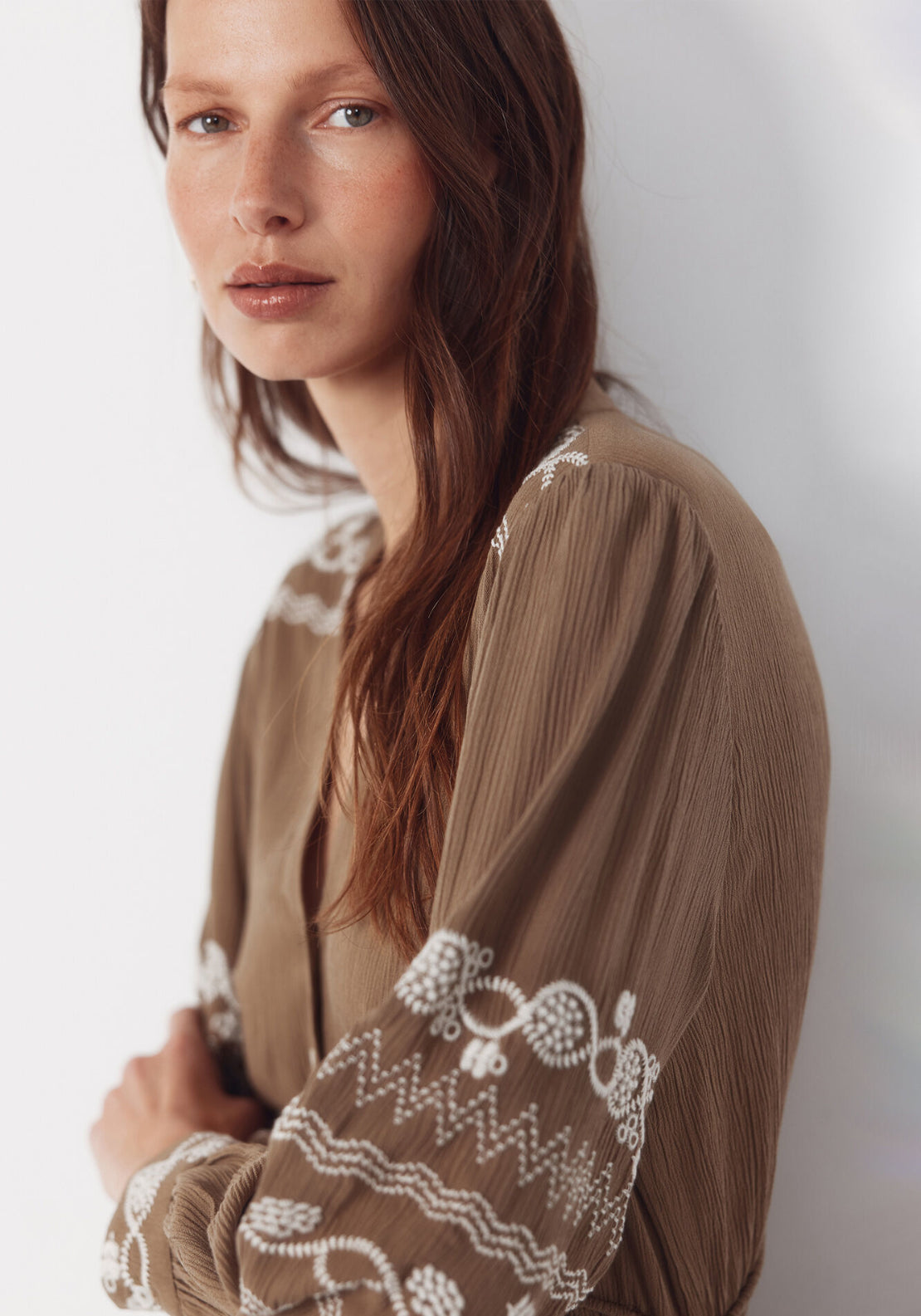 Embroidered Dress - Green