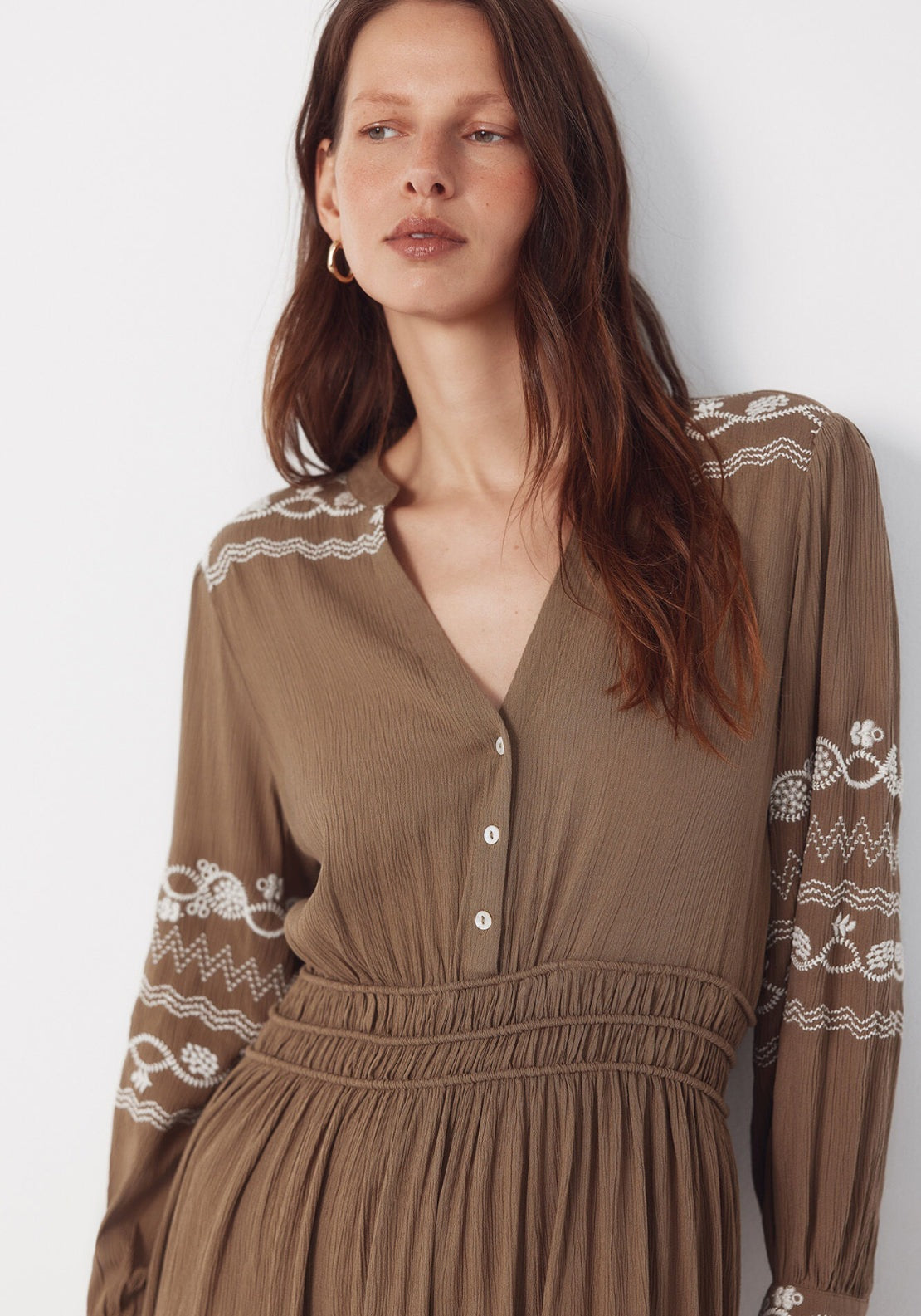 Embroidered Dress - Green