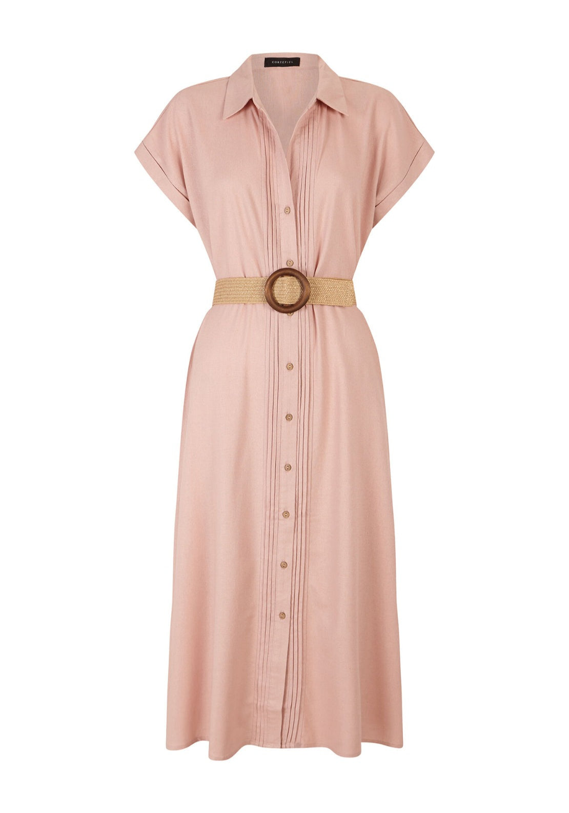 Linen Straight Trousers - Pink