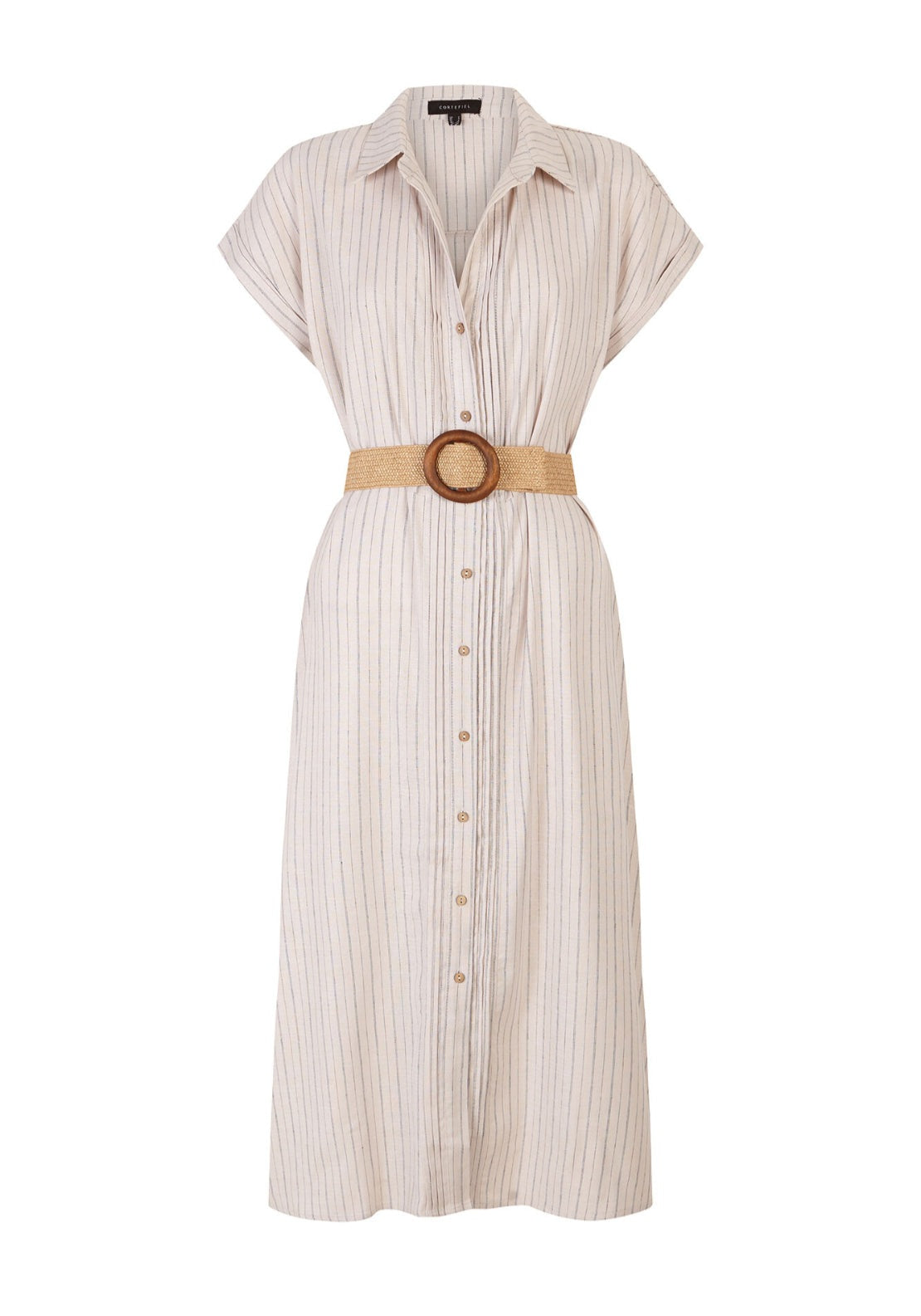 Linen Straight Trousers - White Print