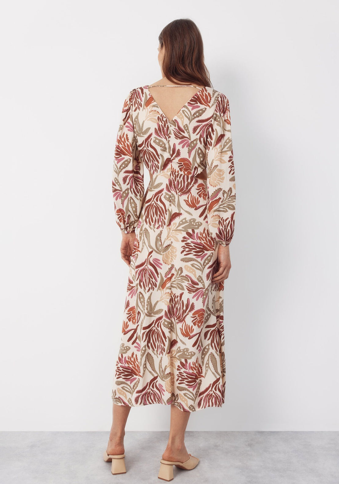 Side Split Printed Dress - Multicoloured