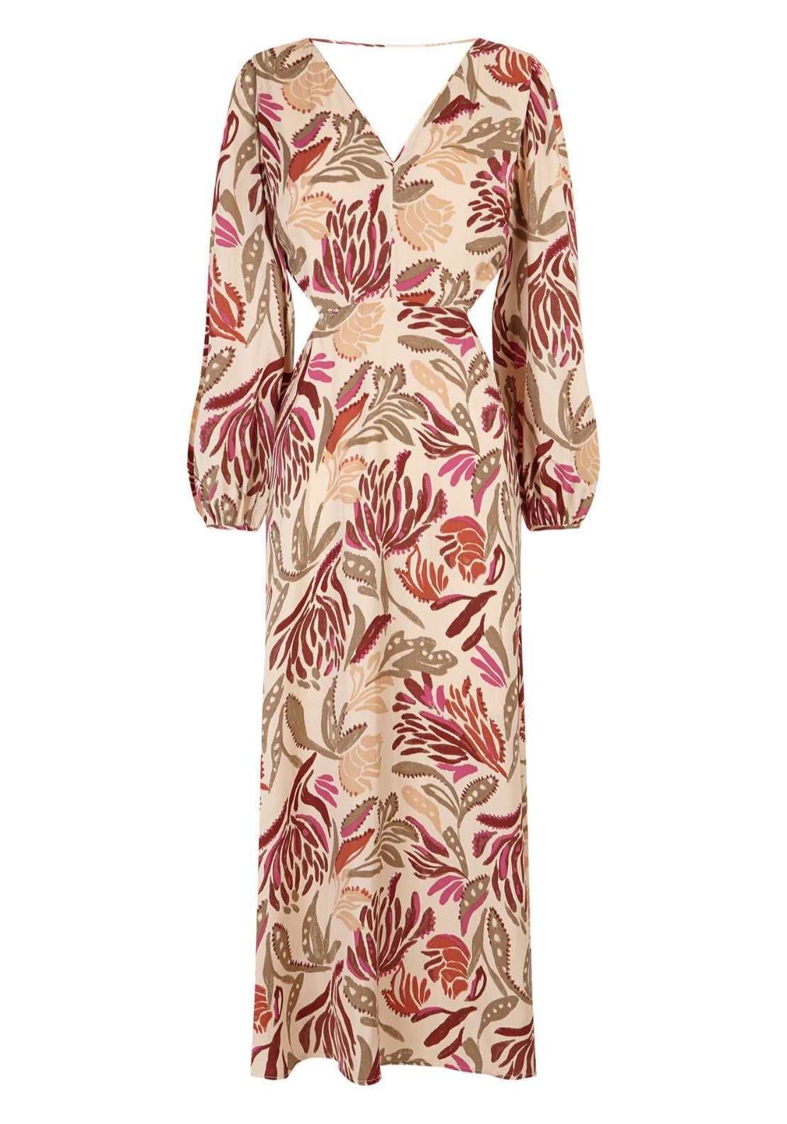 Side Split Printed Dress - Multicoloured