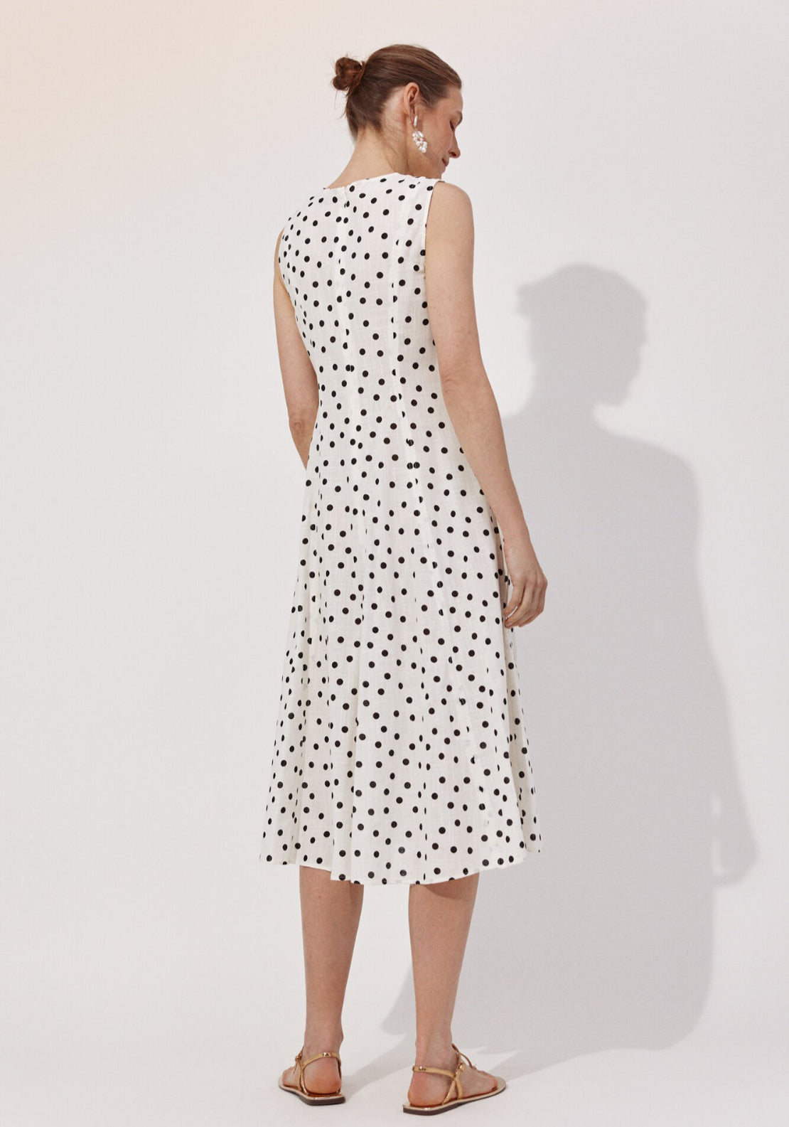 Cortefiel Print Dots Cotton Dress - Grey 2 Shaws Department Stores