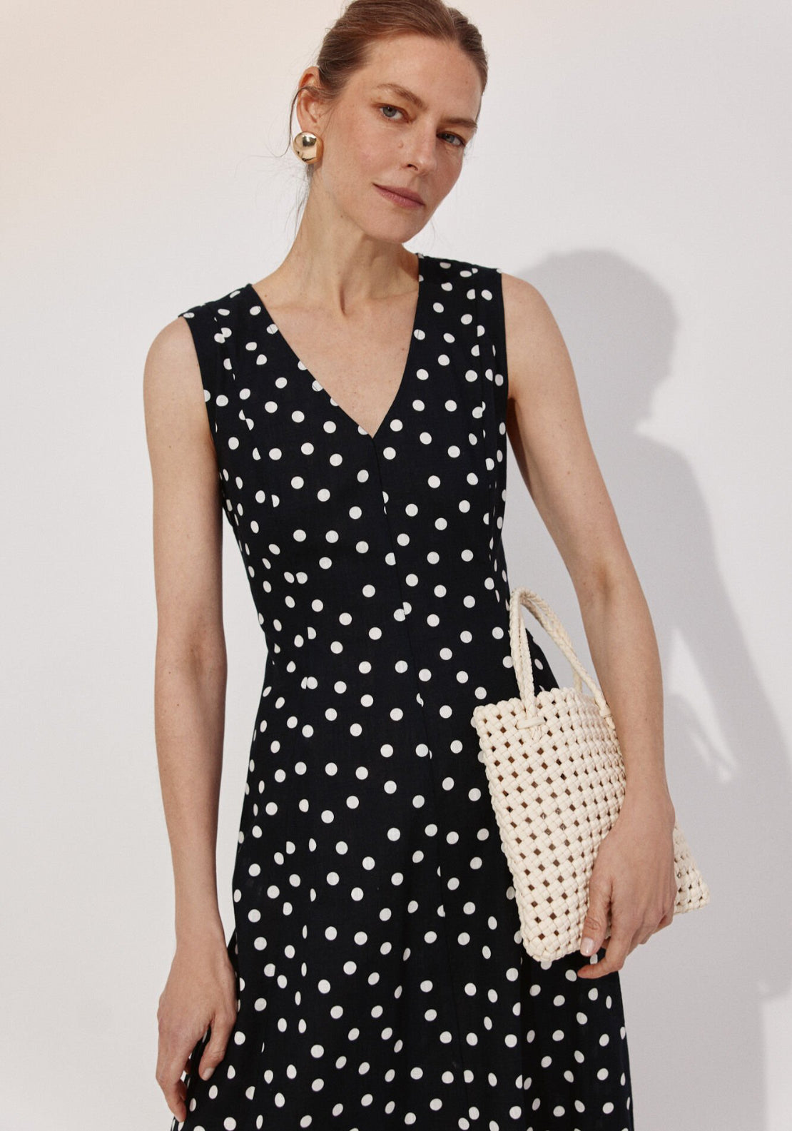Cortefiel Print Dots Cotton Dress - Multicolour 1 Shaws Department Stores