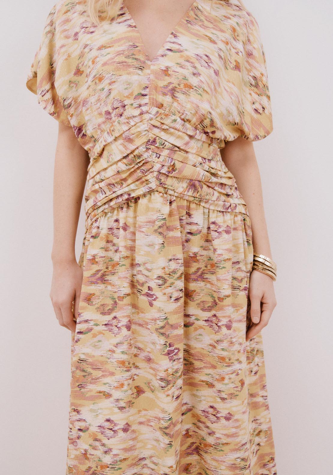 Cortefiel Draped Midi Dress - Multicoloured 6 Shaws Department Stores