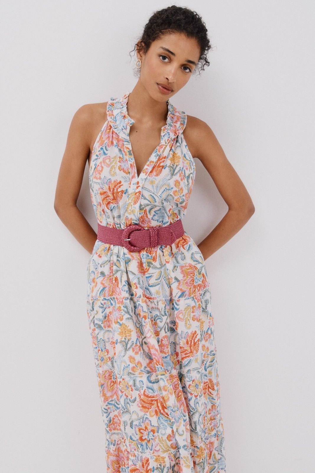 Cortefiel Long Sleeve Dress - Multicoloured 2 Shaws Department Stores