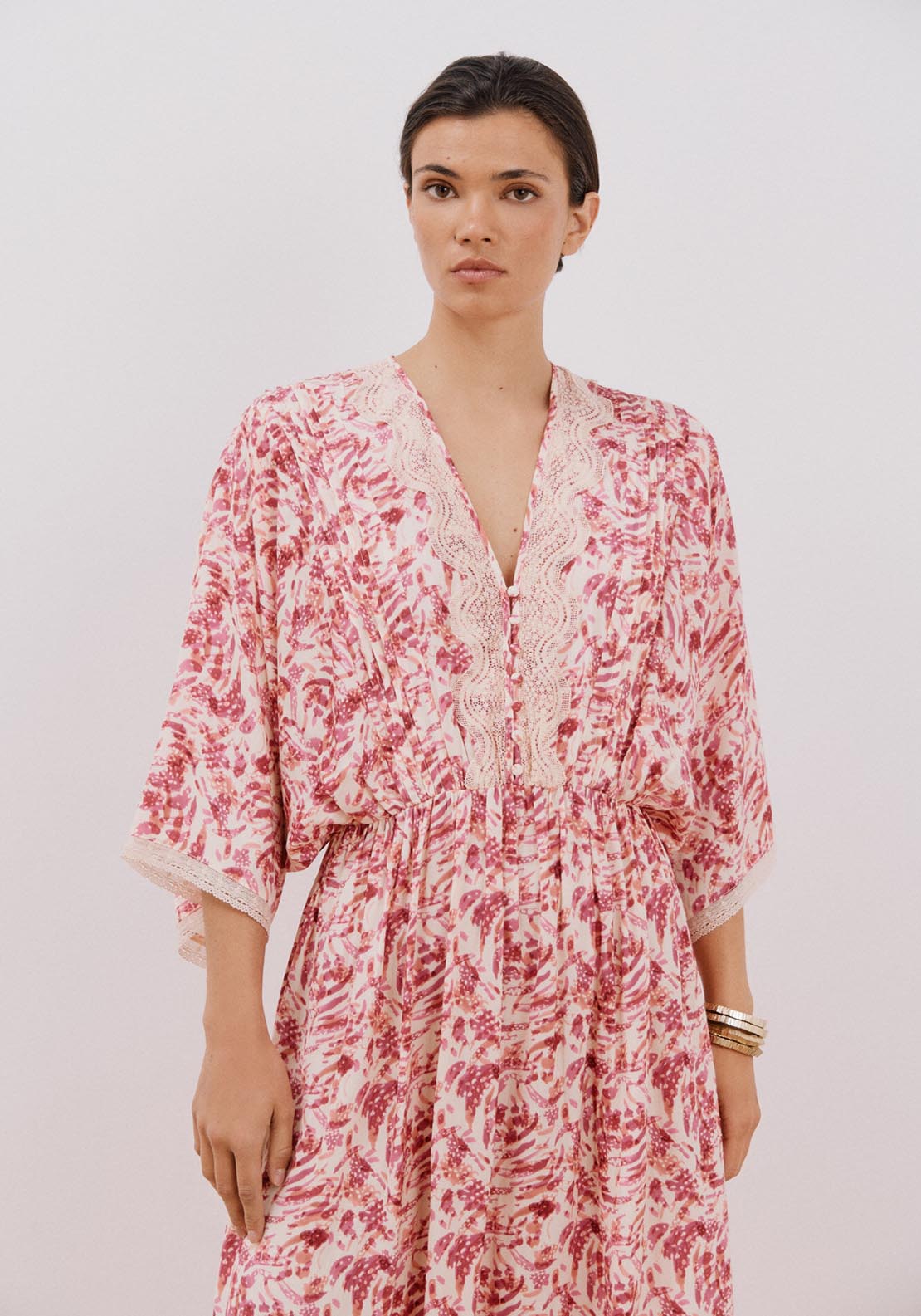 Cortefiel Long Printed Dress - Multicoloured 4 Shaws Department Stores