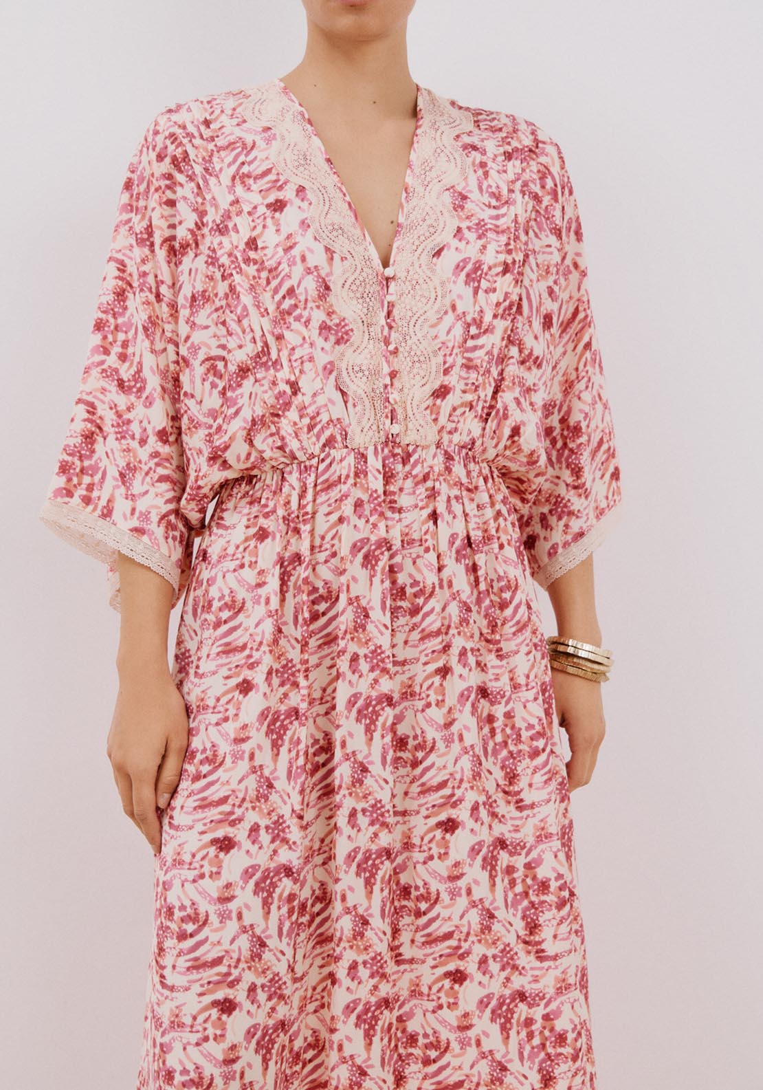 Cortefiel Long Printed Dress - Multicoloured 5 Shaws Department Stores