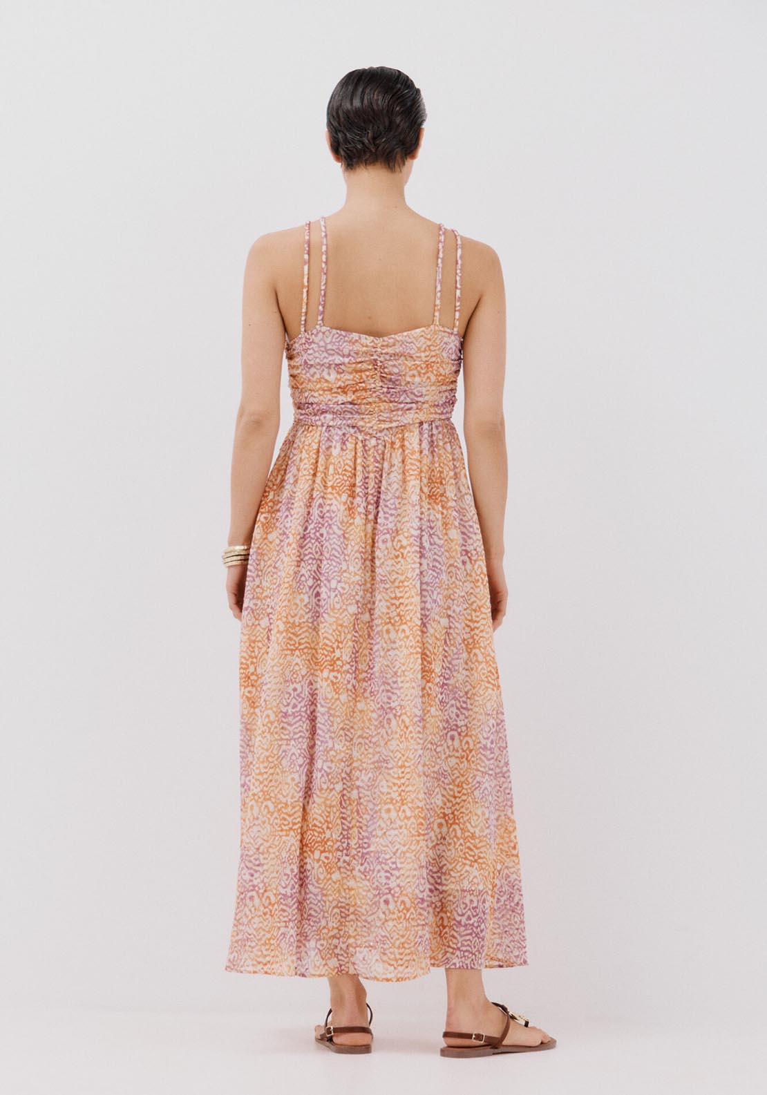 Cortefiel Strappy Long Printed Dress - Multicoloured 5 Shaws Department Stores