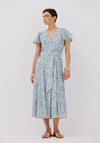 Printed Midi Dress - Green Print