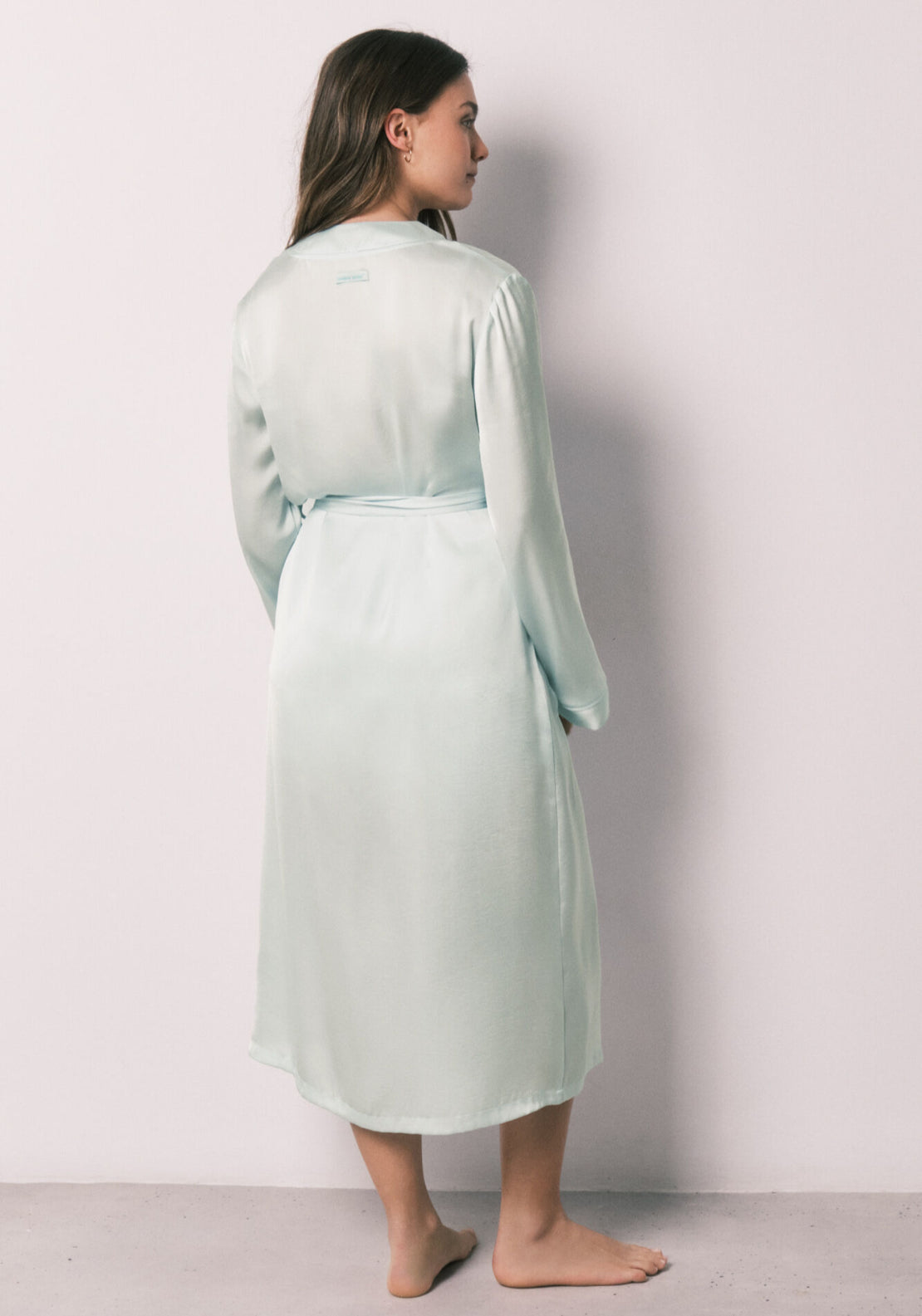 Satin Midi Robe - Green