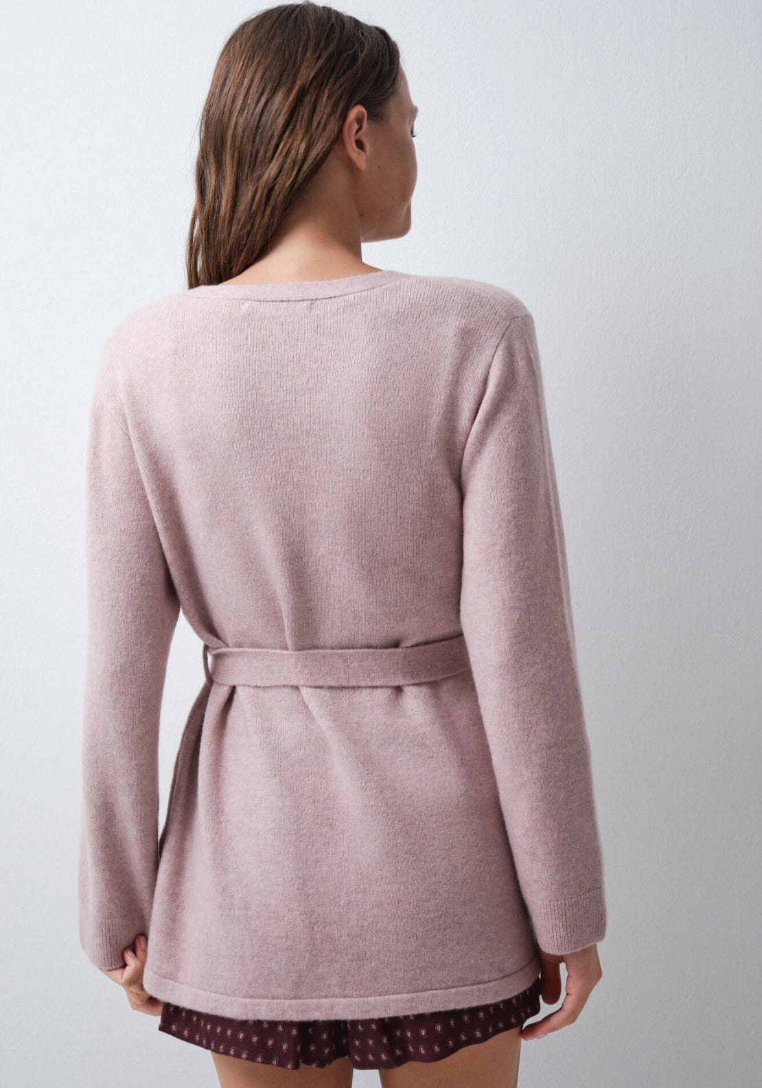 Short Cardigan Style Dressing Gown - Pink
