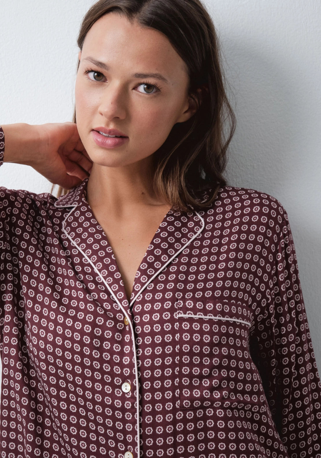 Classic Long Pyjama Set - Wine