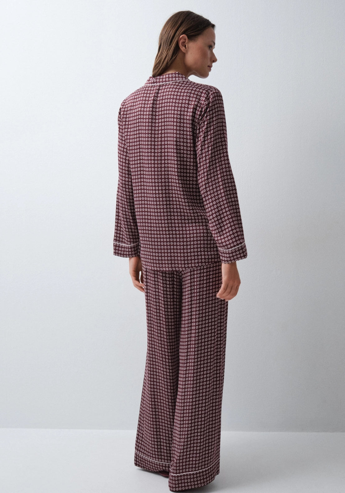 Classic Long Pyjama Set - Wine