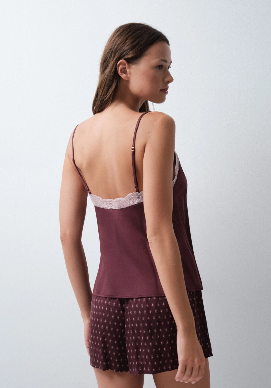 Classic Long Pyjama Set - Wine