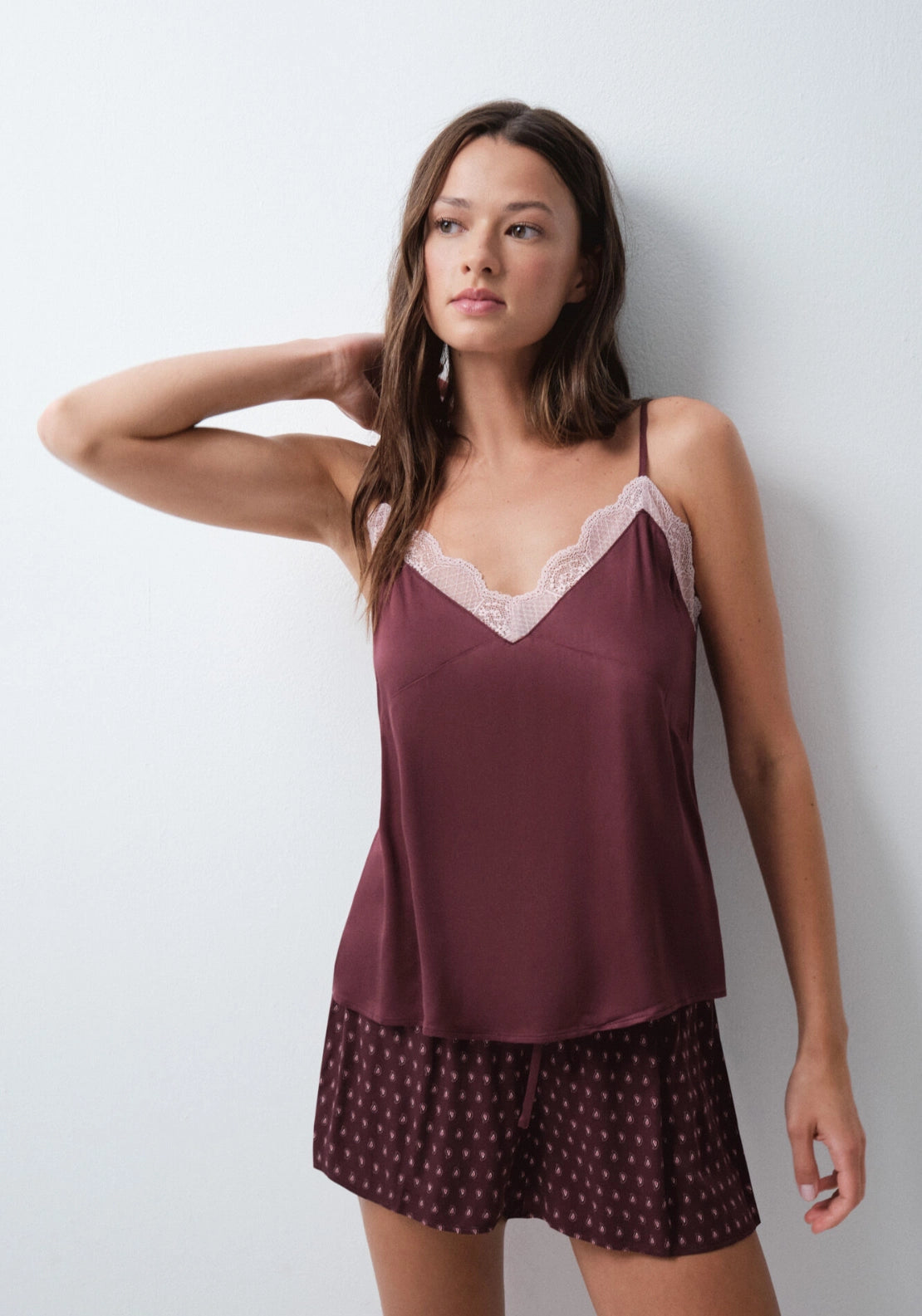 Classic Long Pyjama Set - Wine