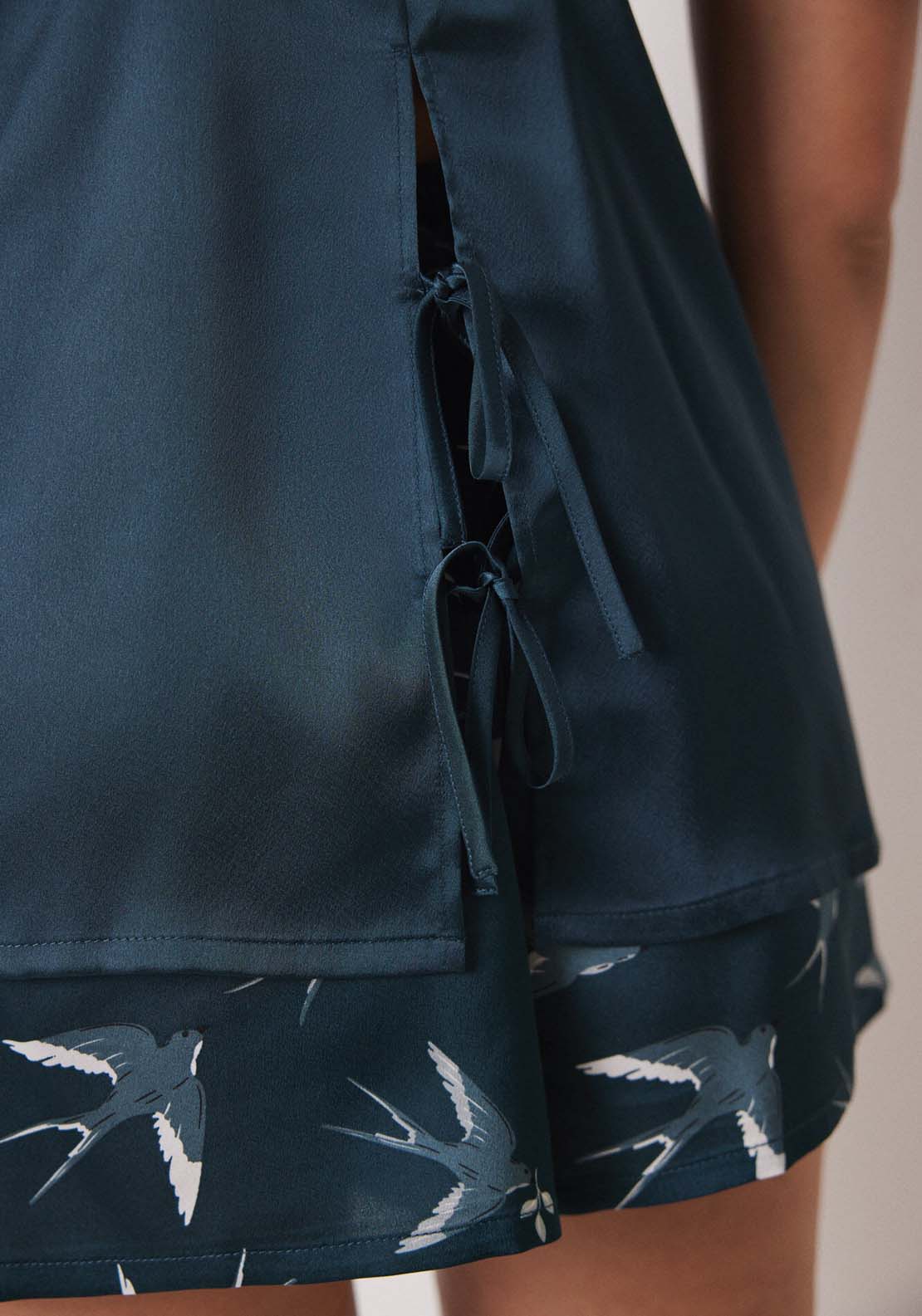 Womens Secret Short satin pajamas with bird print - Bottle 5 Shaws Department Stores
