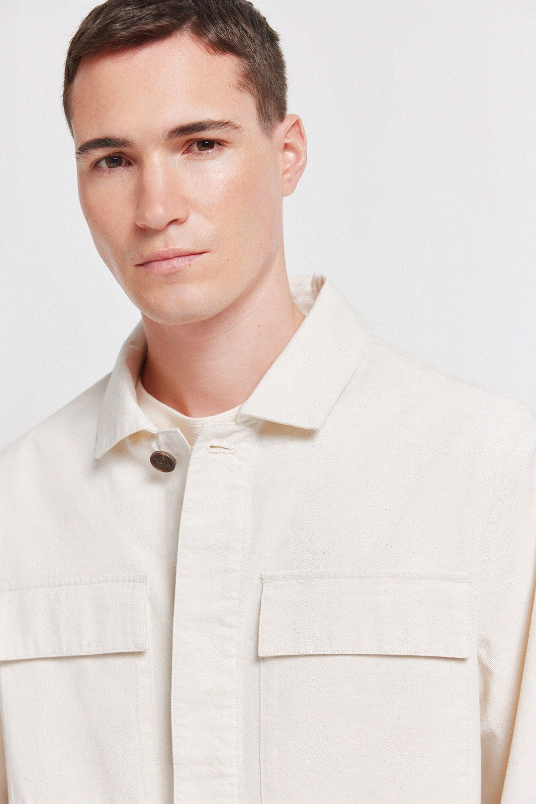 Linen Cotton Overshirt - White