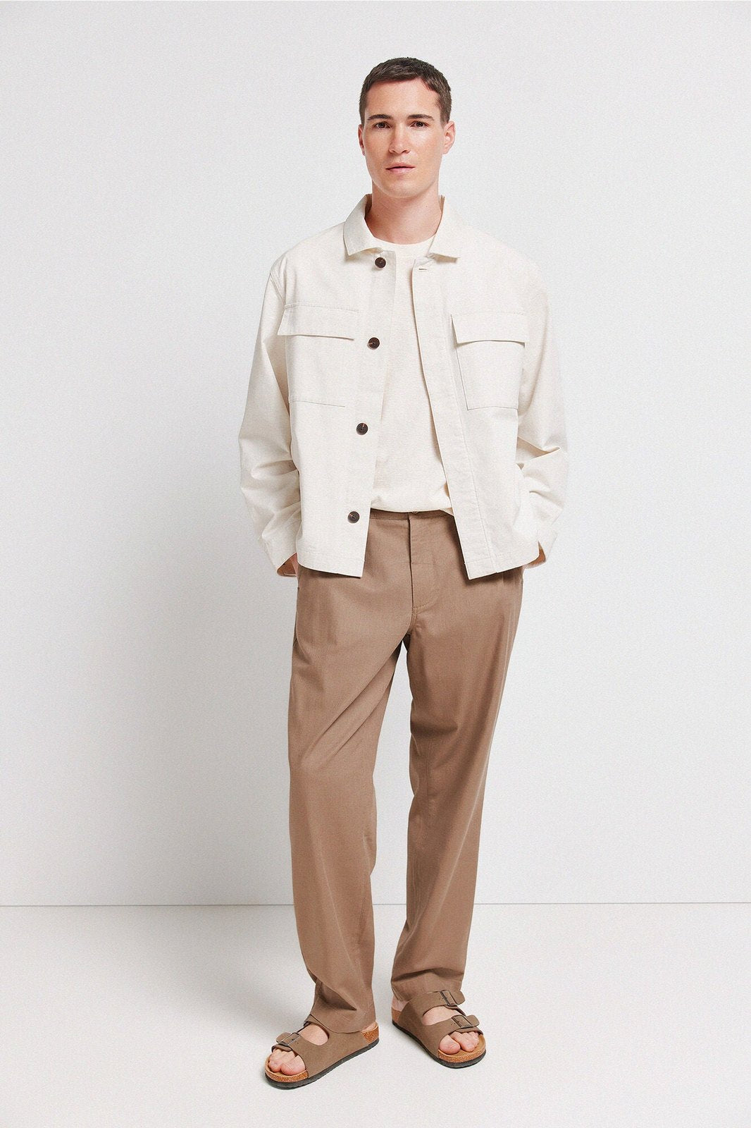 Linen Cotton Overshirt - White