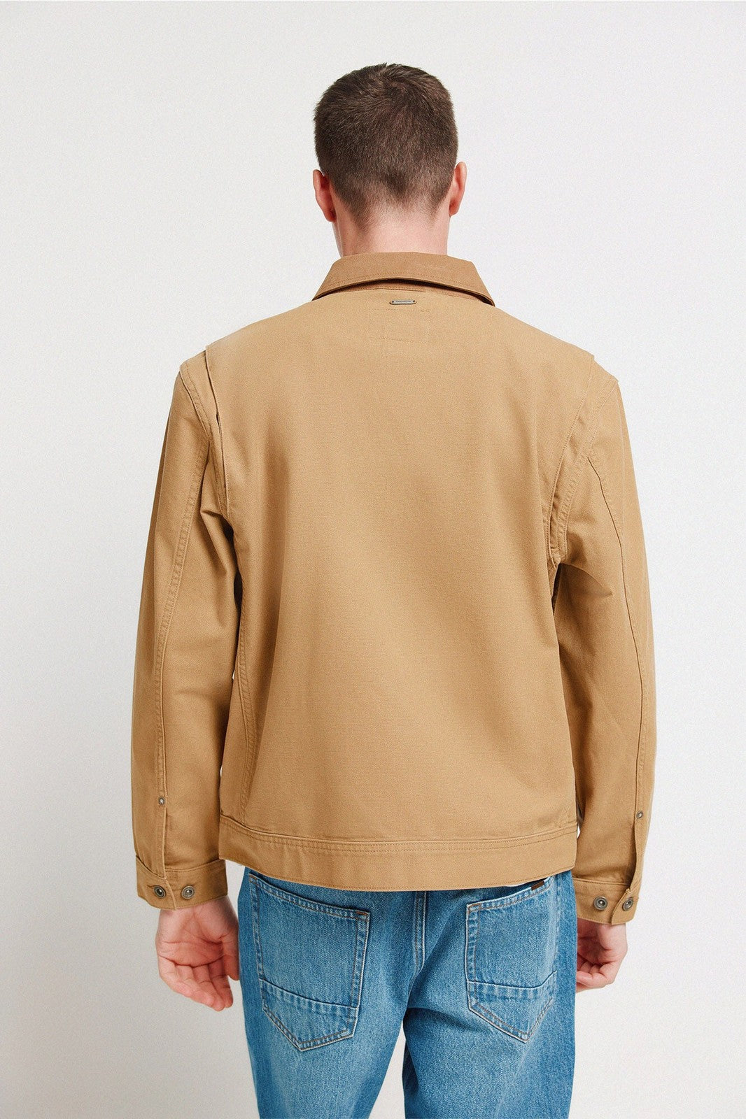 Contrast Washed Jacket - Beige/camel